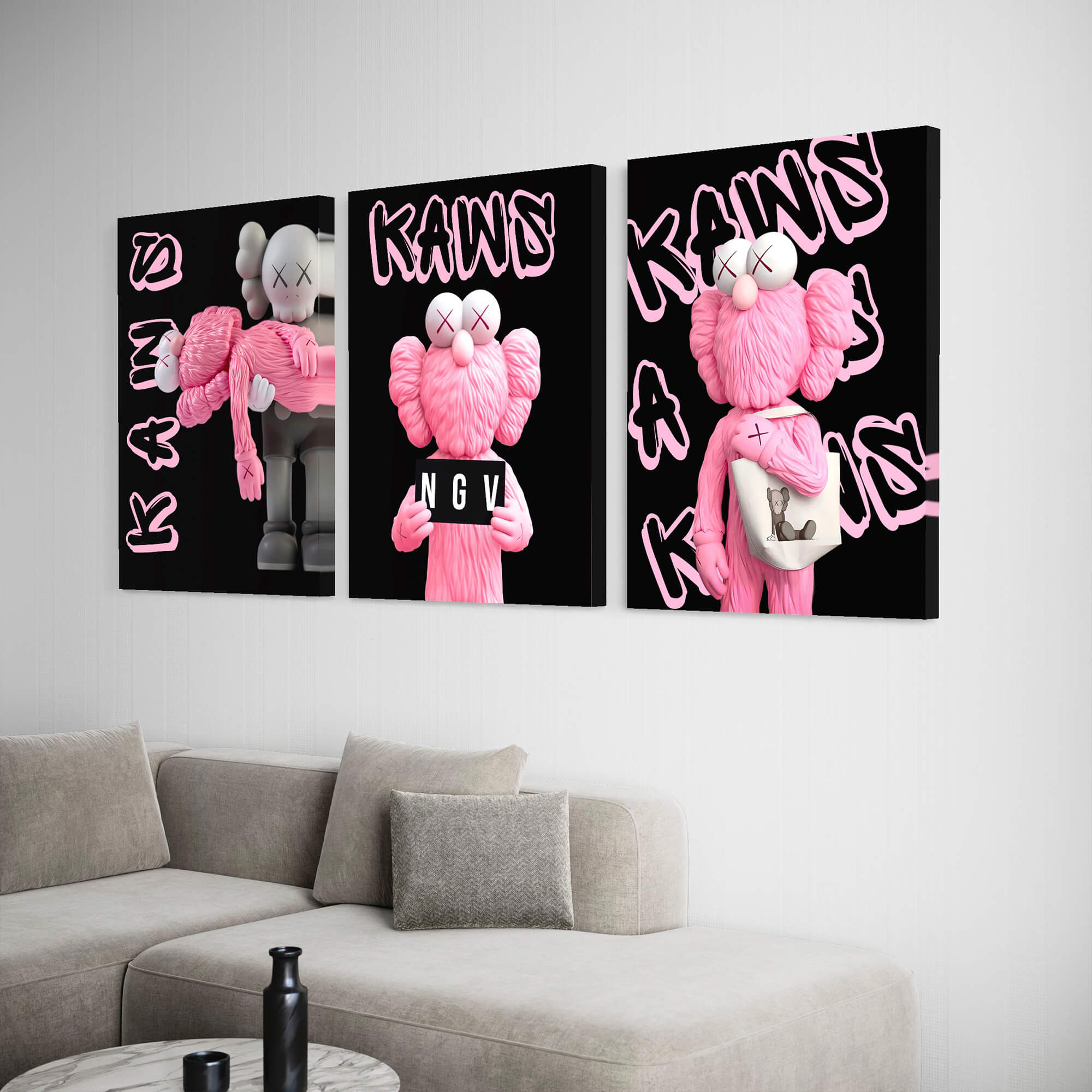 Pink KAWS Canvas Print