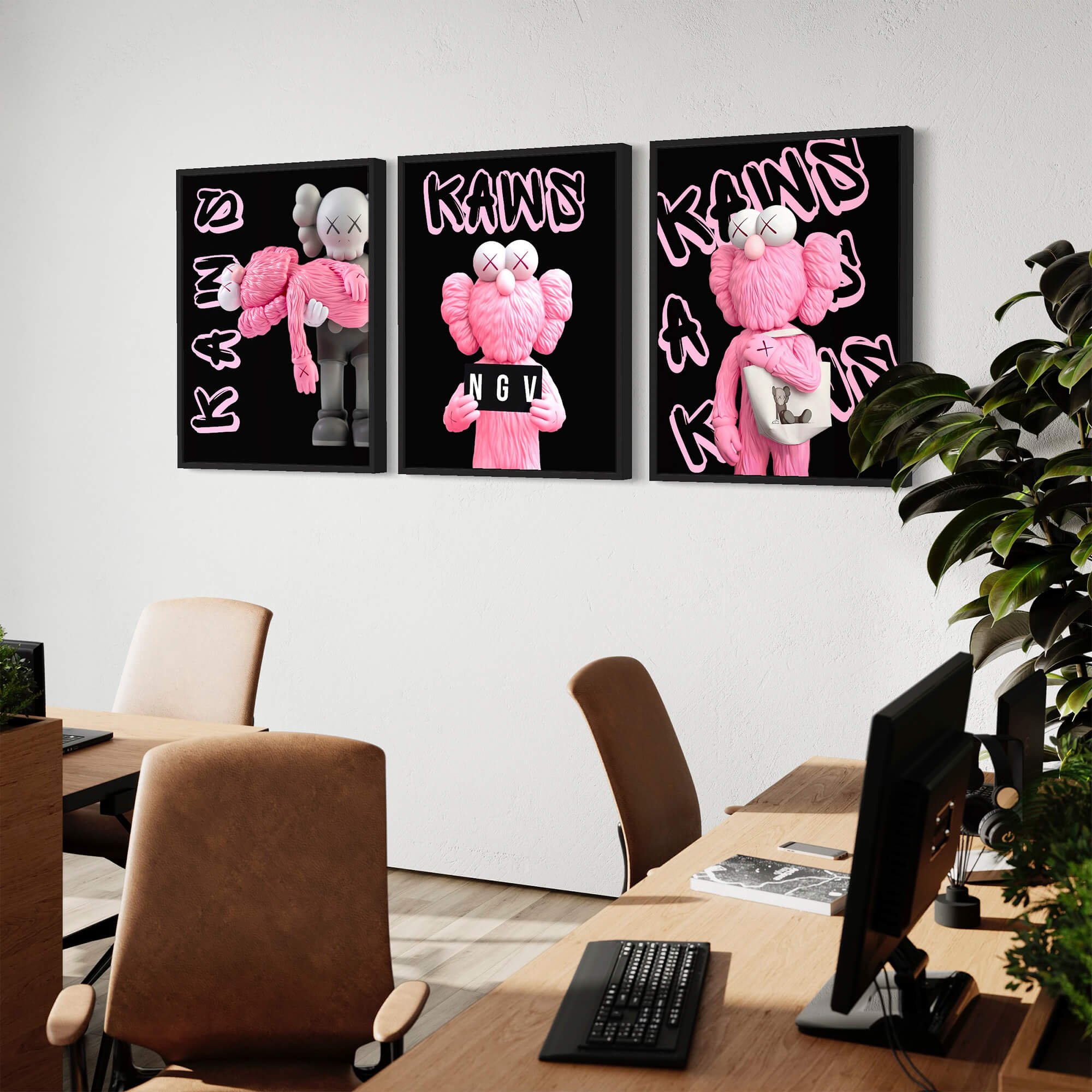 Pink KAWS Canvas Print