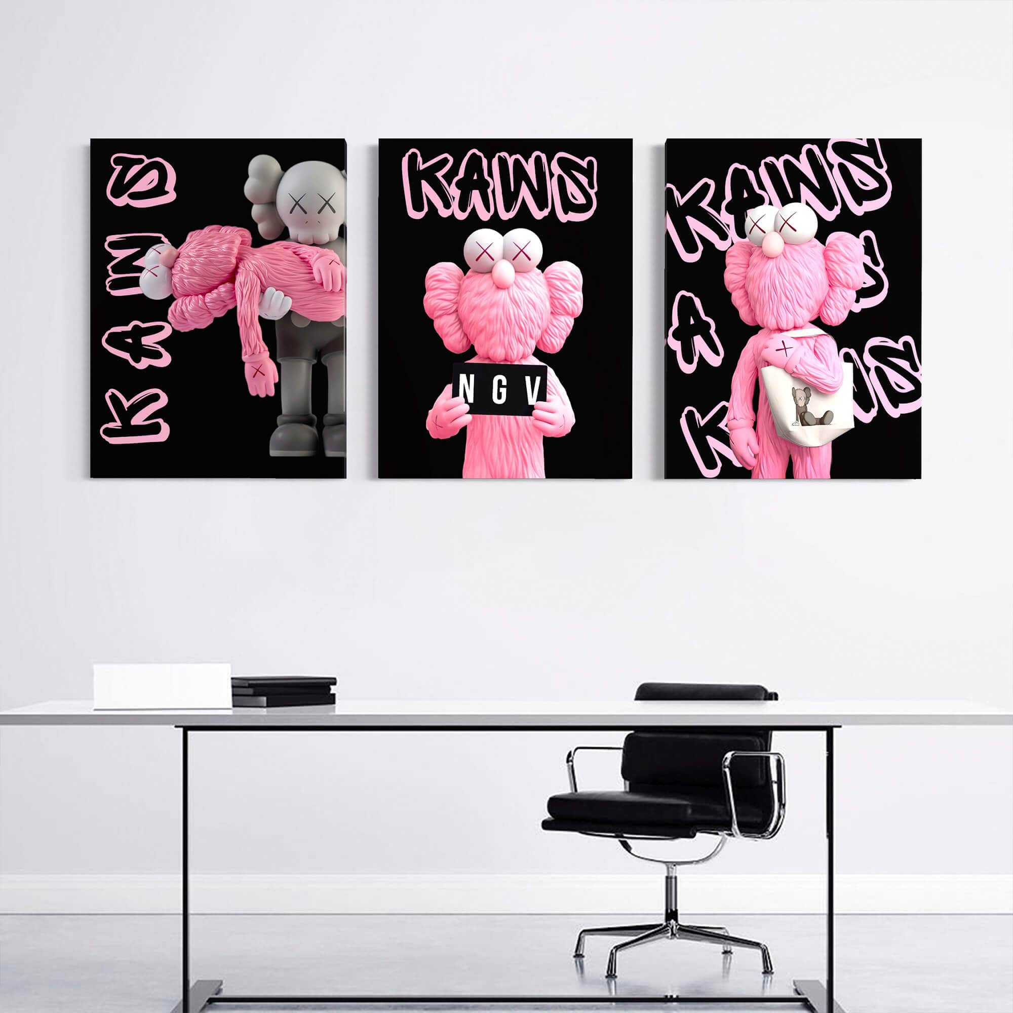 Pink KAWS Canvas Print