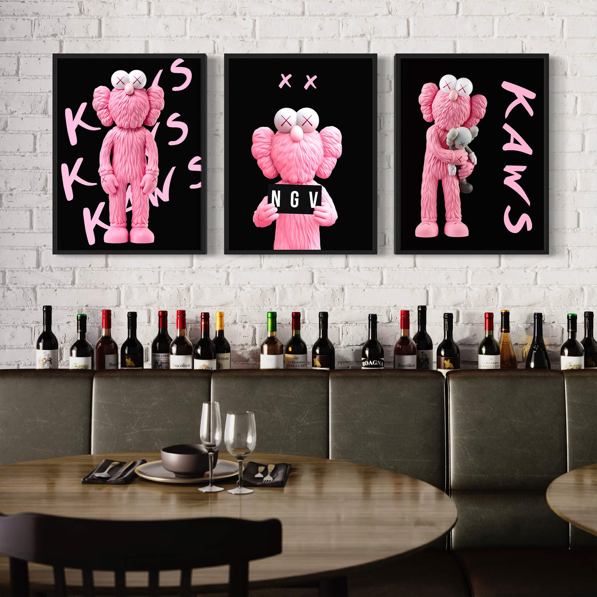 Pink KAWS NGV Canvas Print