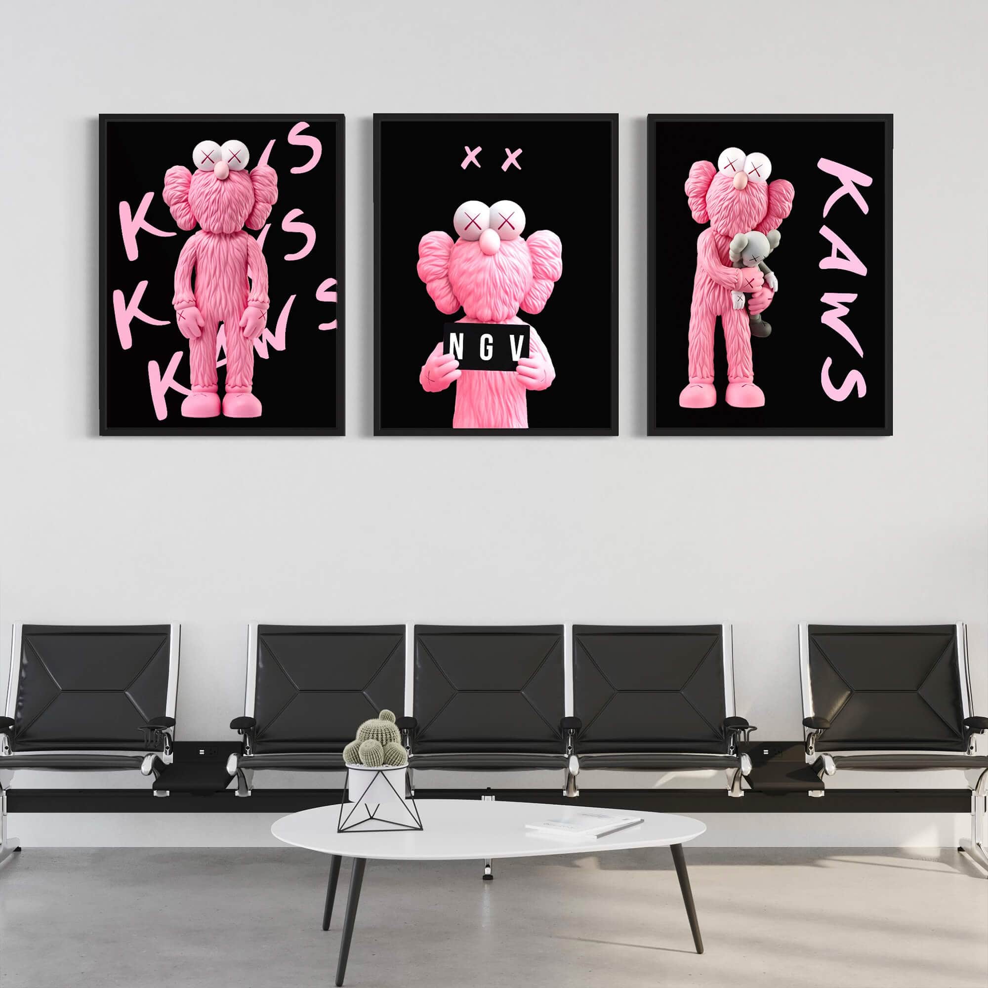 Pink KAWS NGV Canvas Print