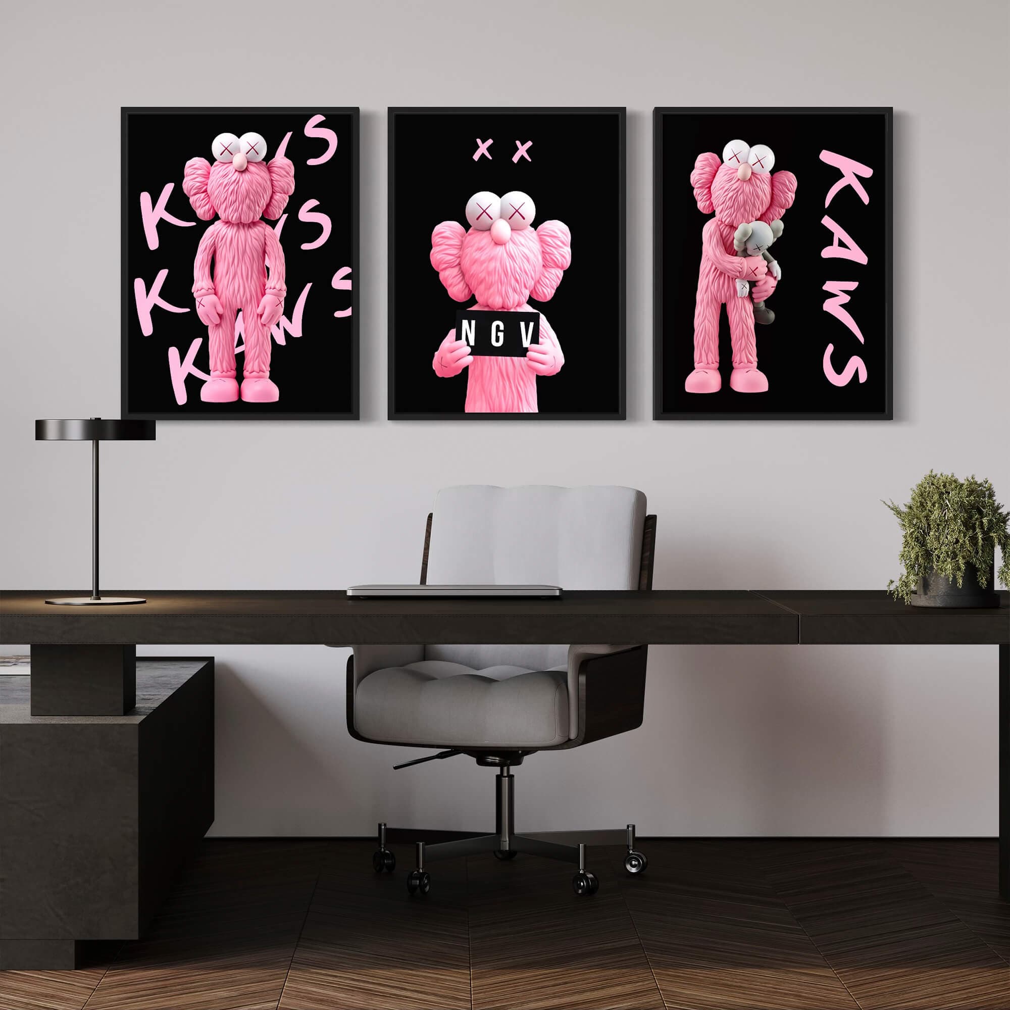 Pink KAWS NGV Canvas Print