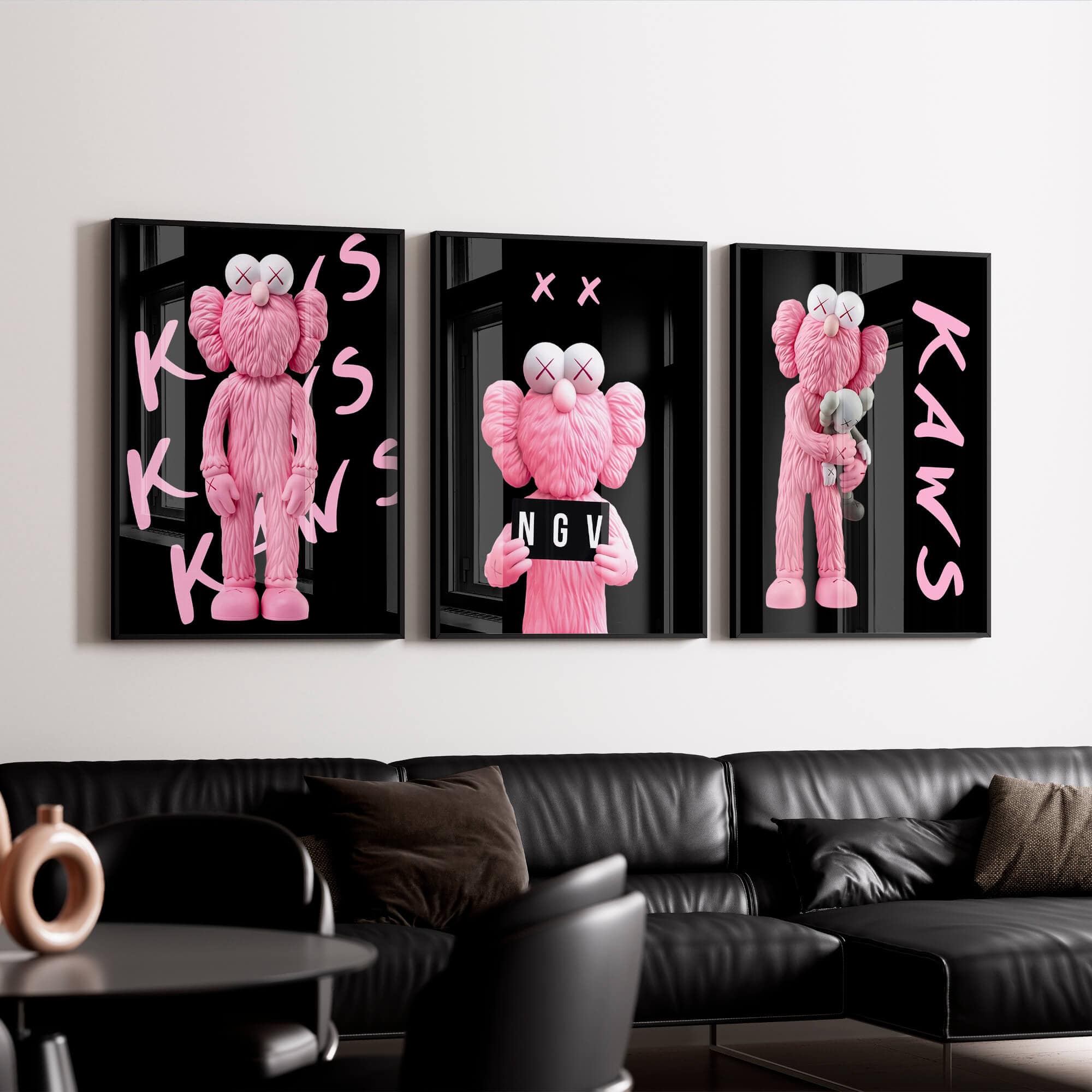 Pink KAWS NGV Canvas Print