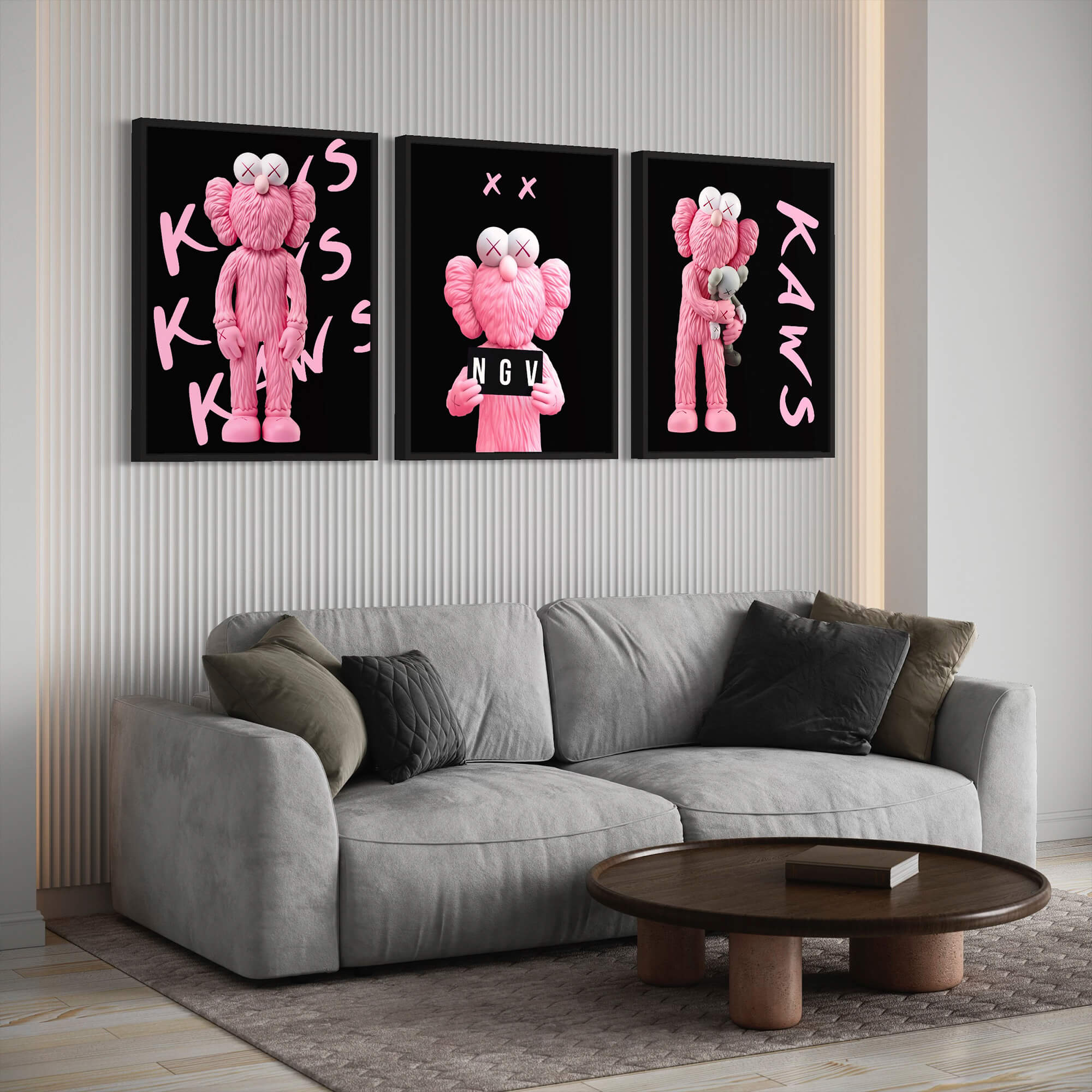 Pink KAWS NGV Canvas Print