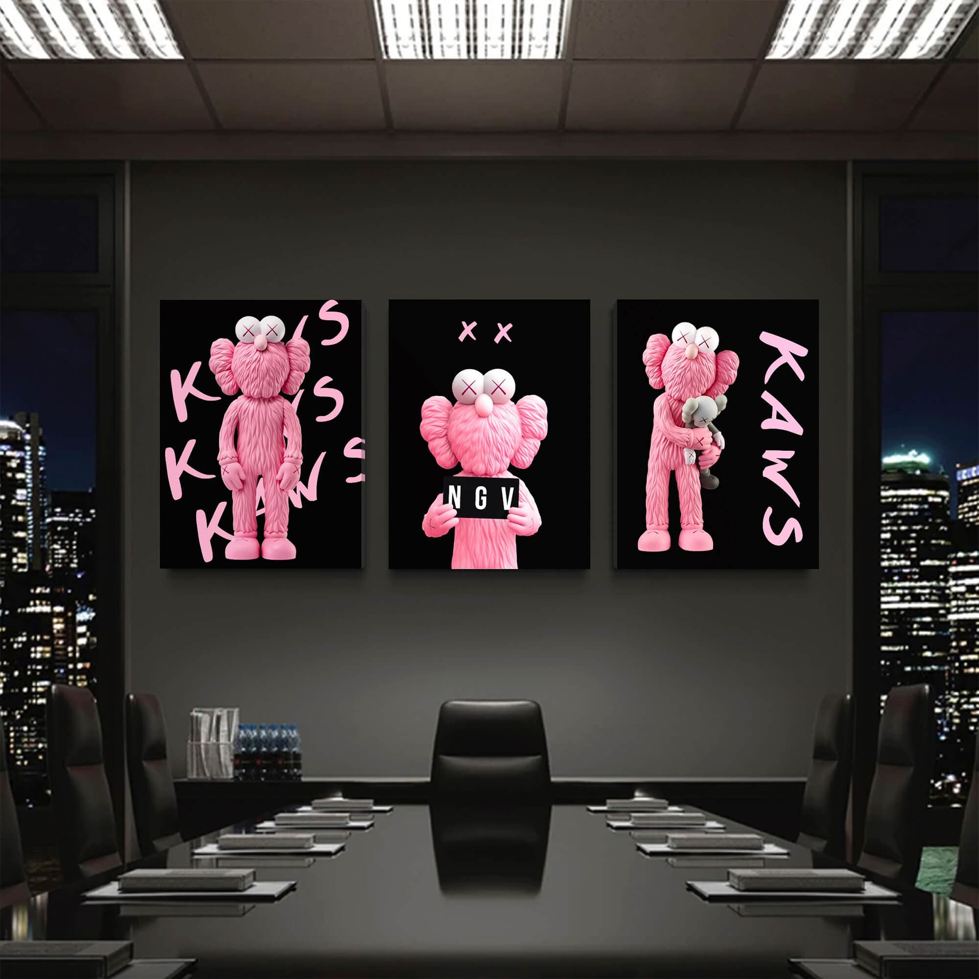 Pink KAWS NGV Canvas Print