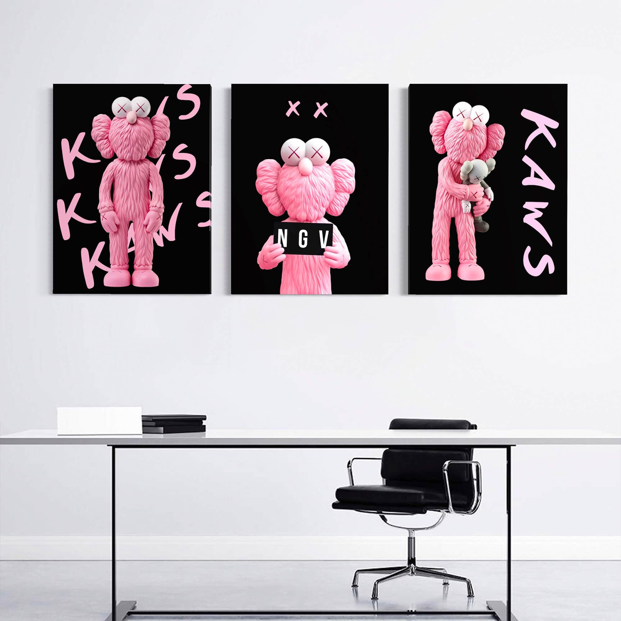 Pink KAWS NGV Canvas Print