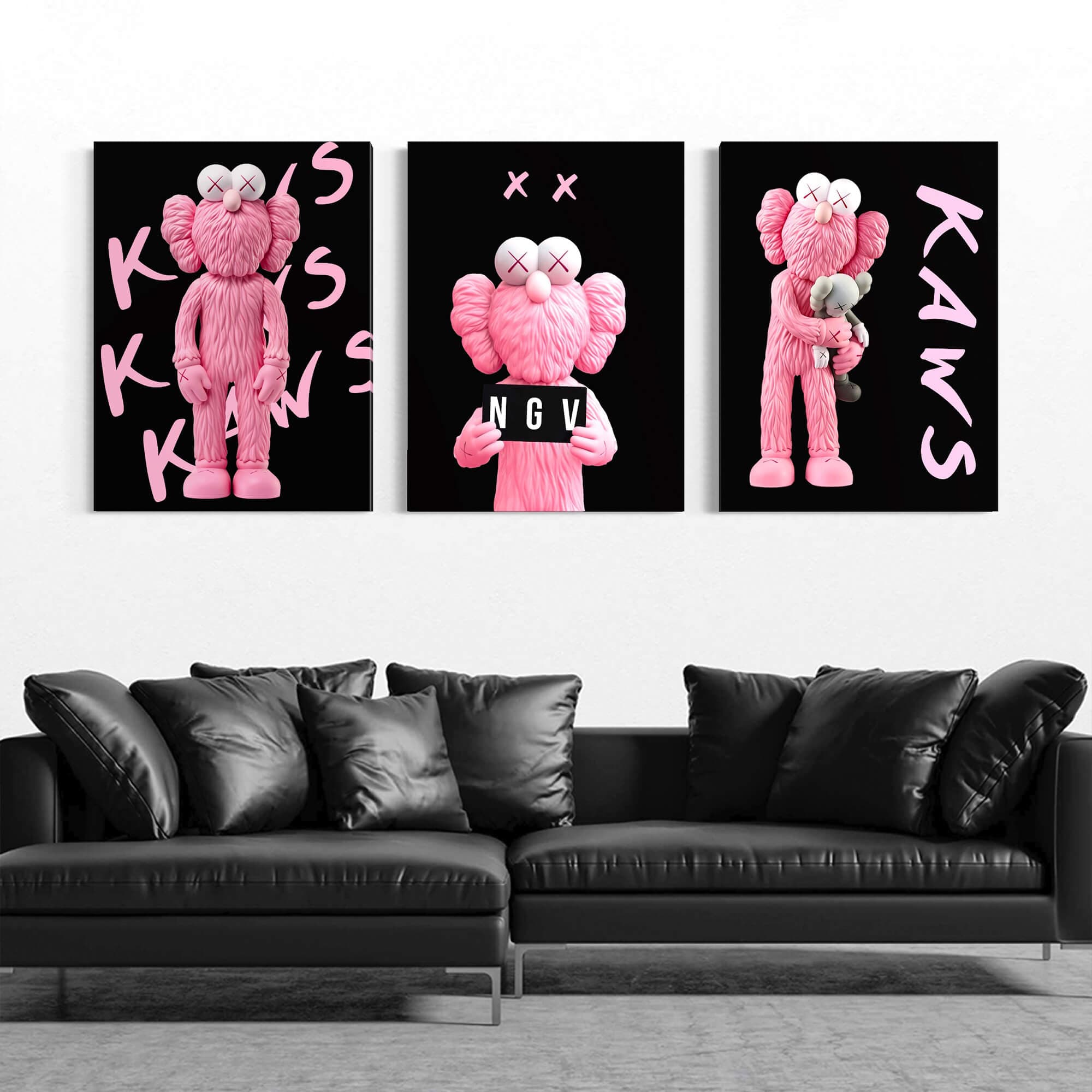 Pink KAWS NGV Canvas Print