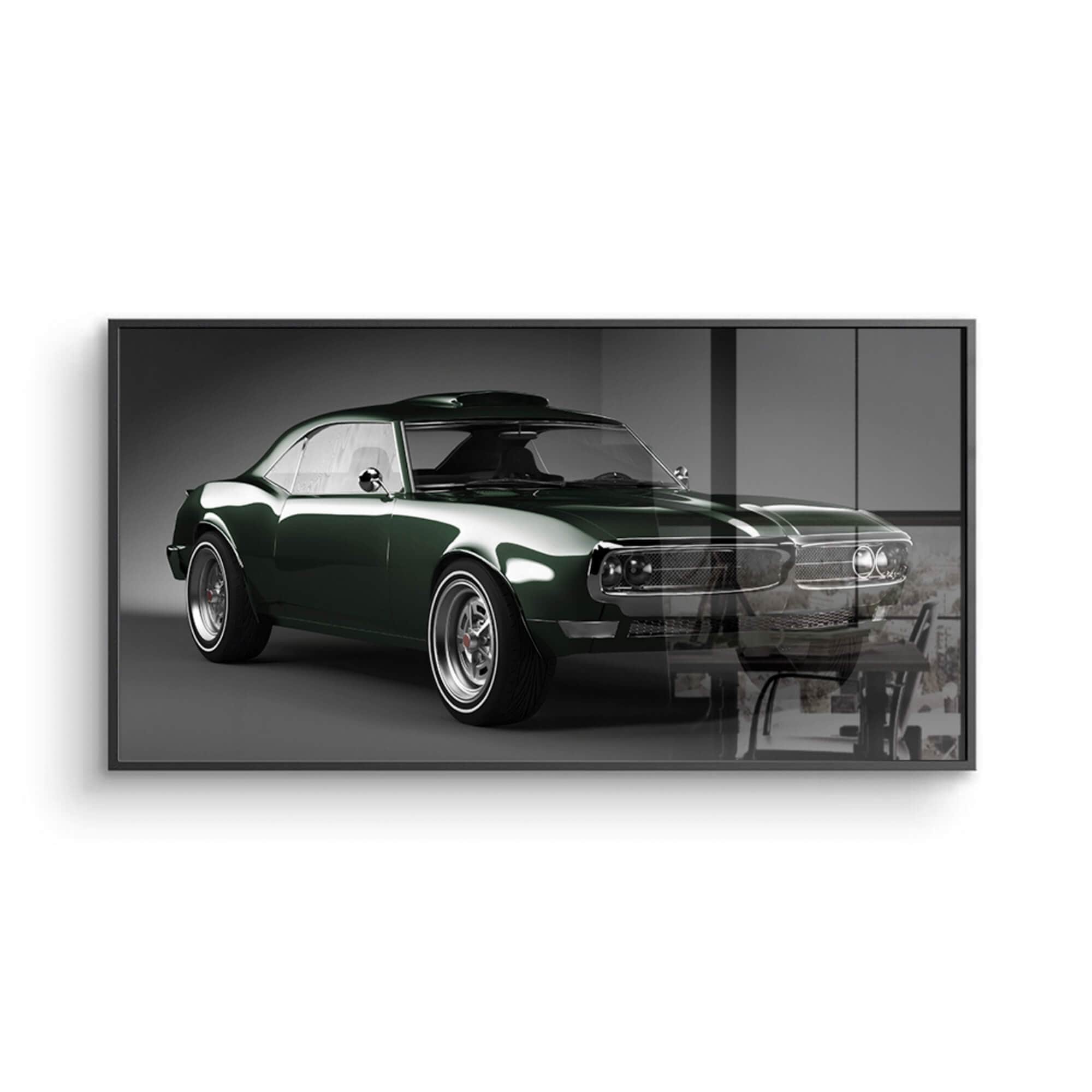 Pontiac Firebird 1967 Green 3D model Canvas Wall Art Print | Canvas4Walls