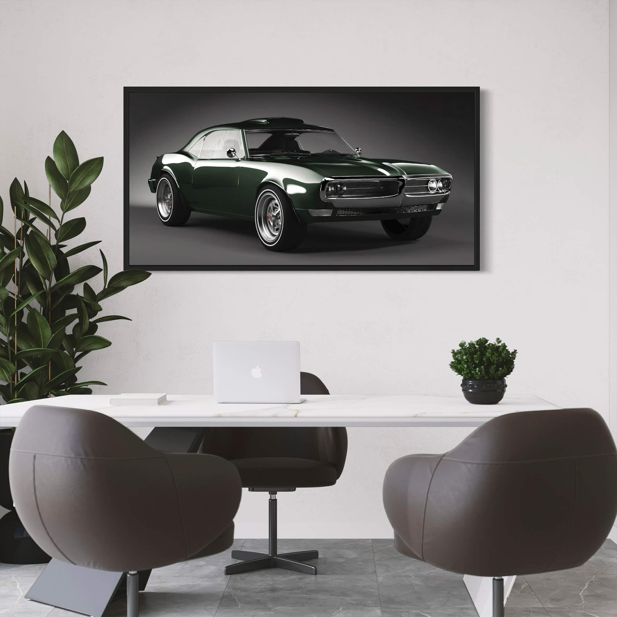 Pontiac Firebird 1967 Green 3D model Canvas Wall Art Print | Canvas4Walls