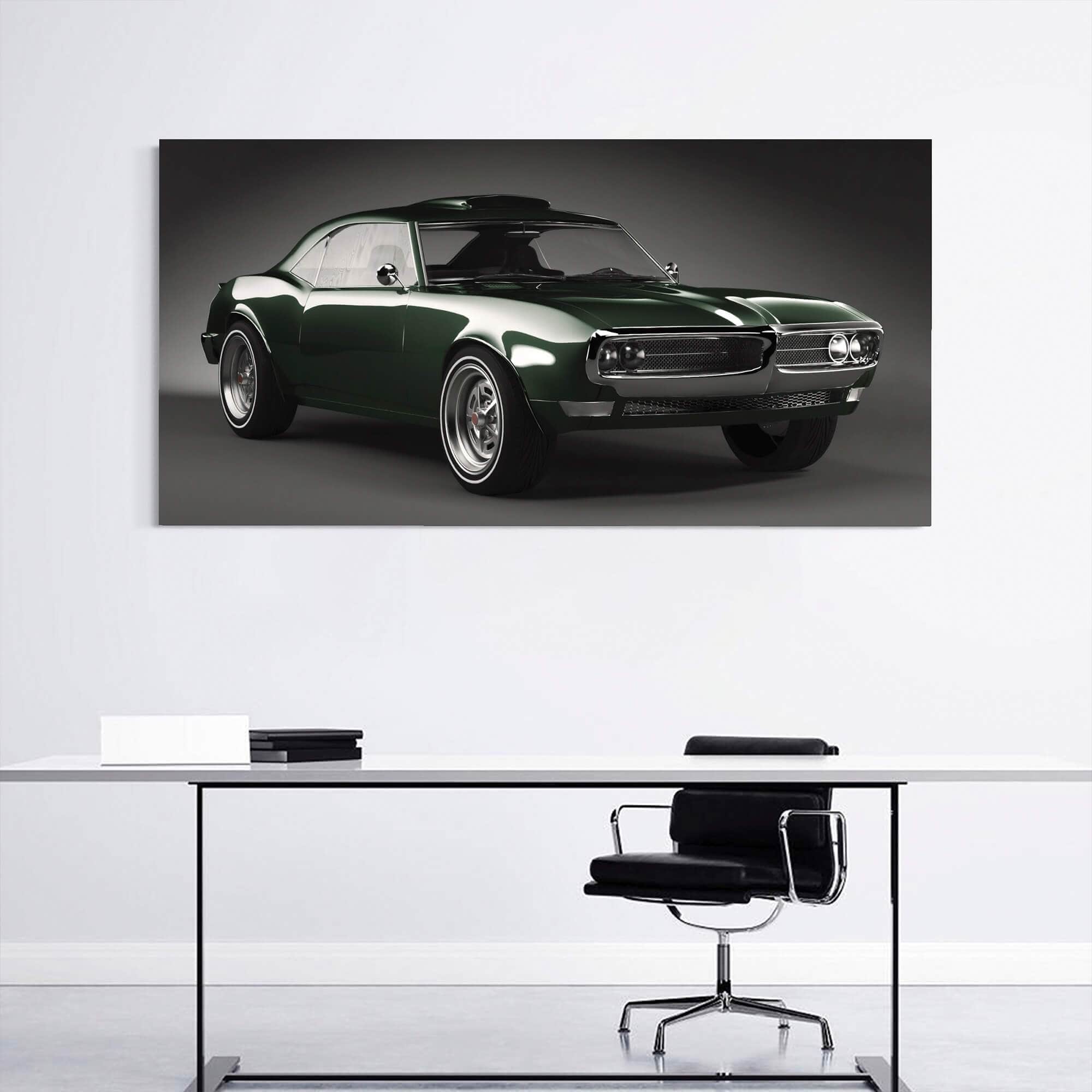 Pontiac Firebird 1967 Green 3D model Canvas Wall Art Print | Canvas4Walls