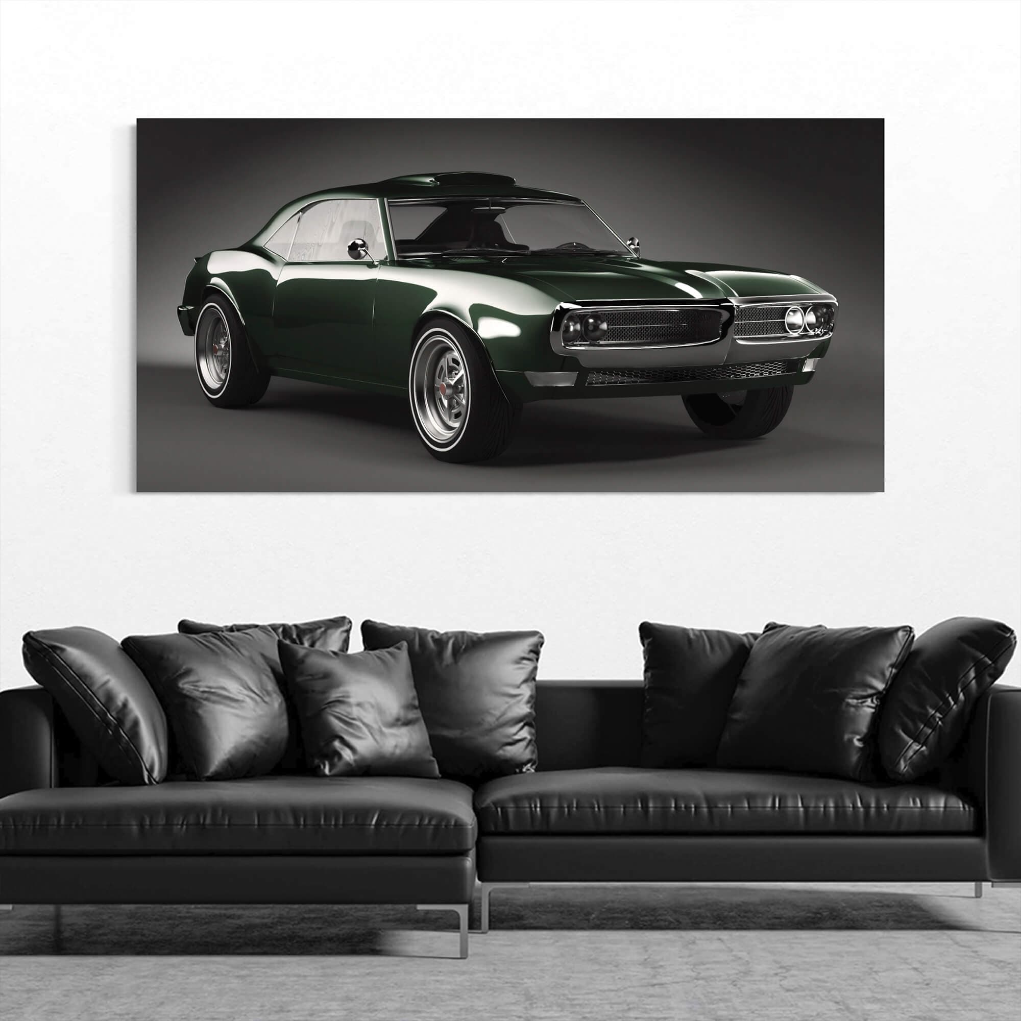 Pontiac Firebird 1967 Green 3D model Canvas Wall Art Print | Canvas4Walls