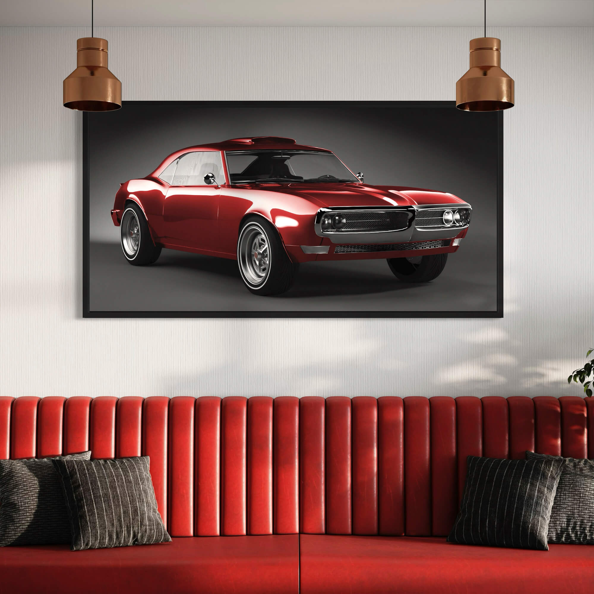 Pontiac Firebird 1967 Red 3D model Canvas Wall Art Print | Canvas4Walls