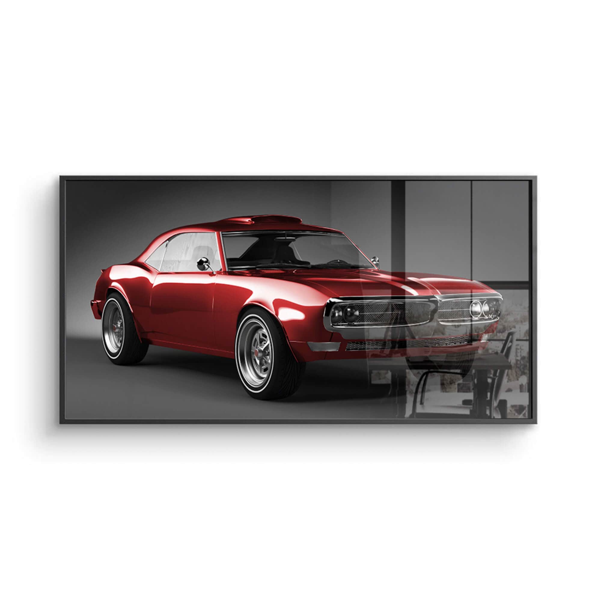 Pontiac Firebird 1967 Red 3D model Canvas Wall Art Print | Canvas4Walls