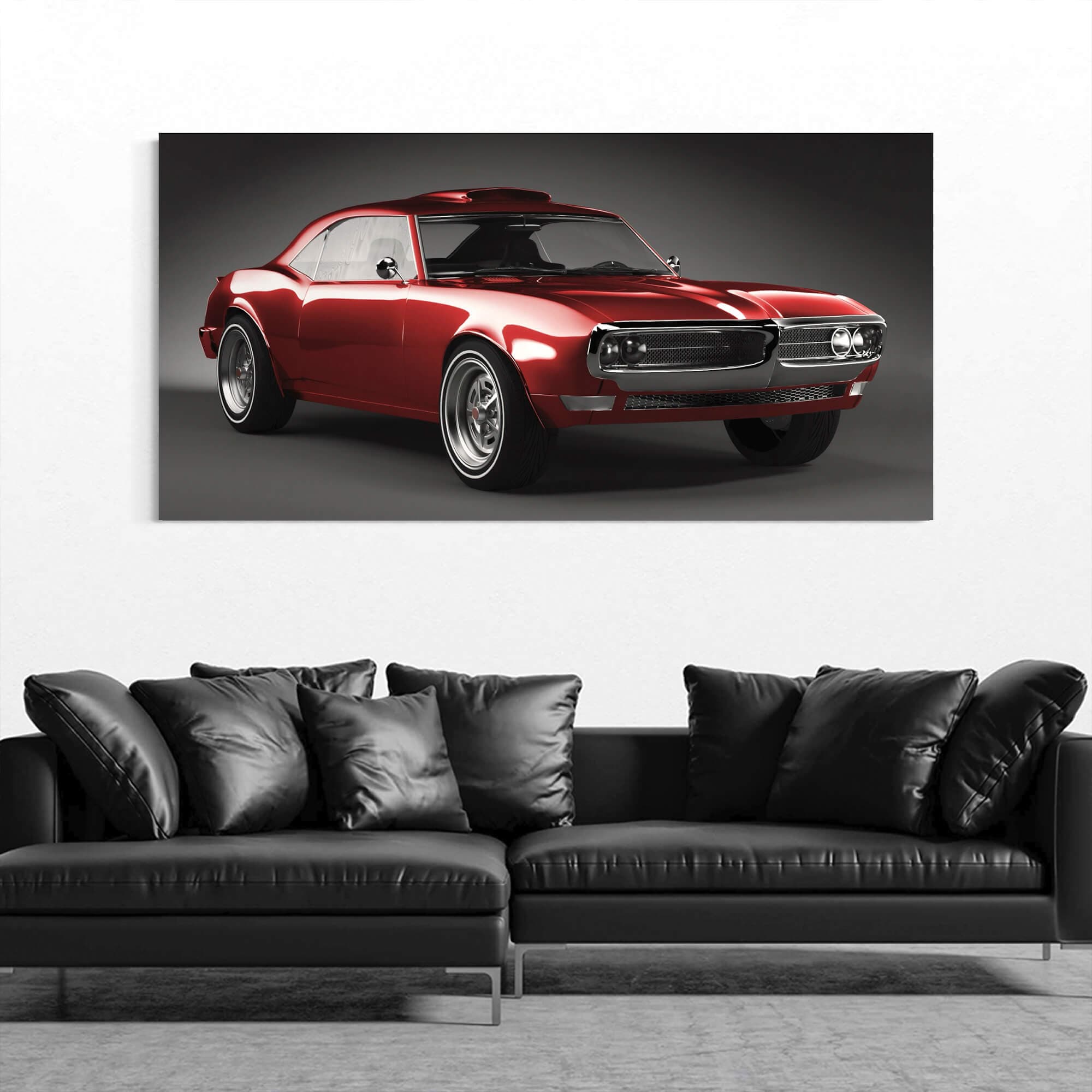 Pontiac Firebird 1967 Red 3D model Canvas Wall Art Print | Canvas4Walls