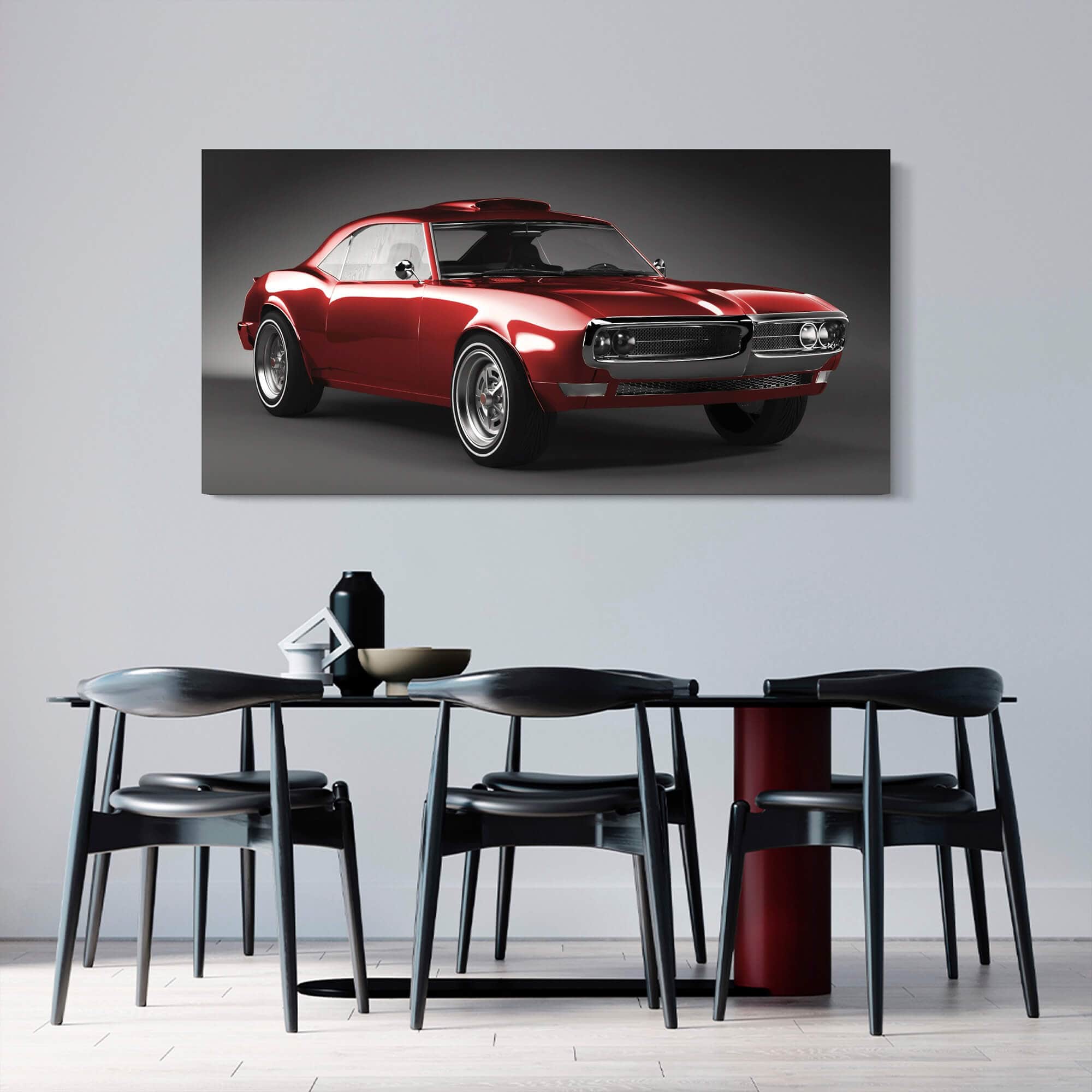 Pontiac Firebird 1967 Red 3D model Canvas Wall Art Print | Canvas4Walls