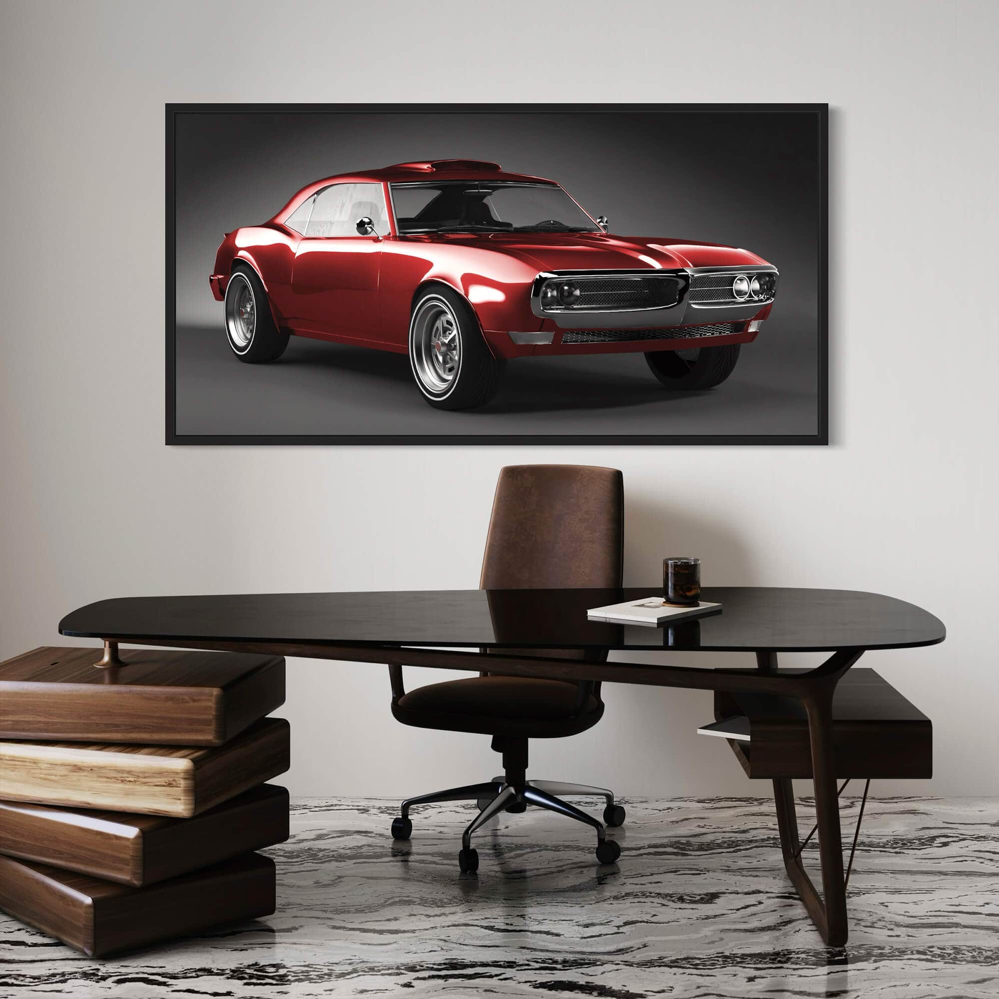 Pontiac Firebird 1967 Red 3D model Canvas Wall Art Print | Canvas4Walls