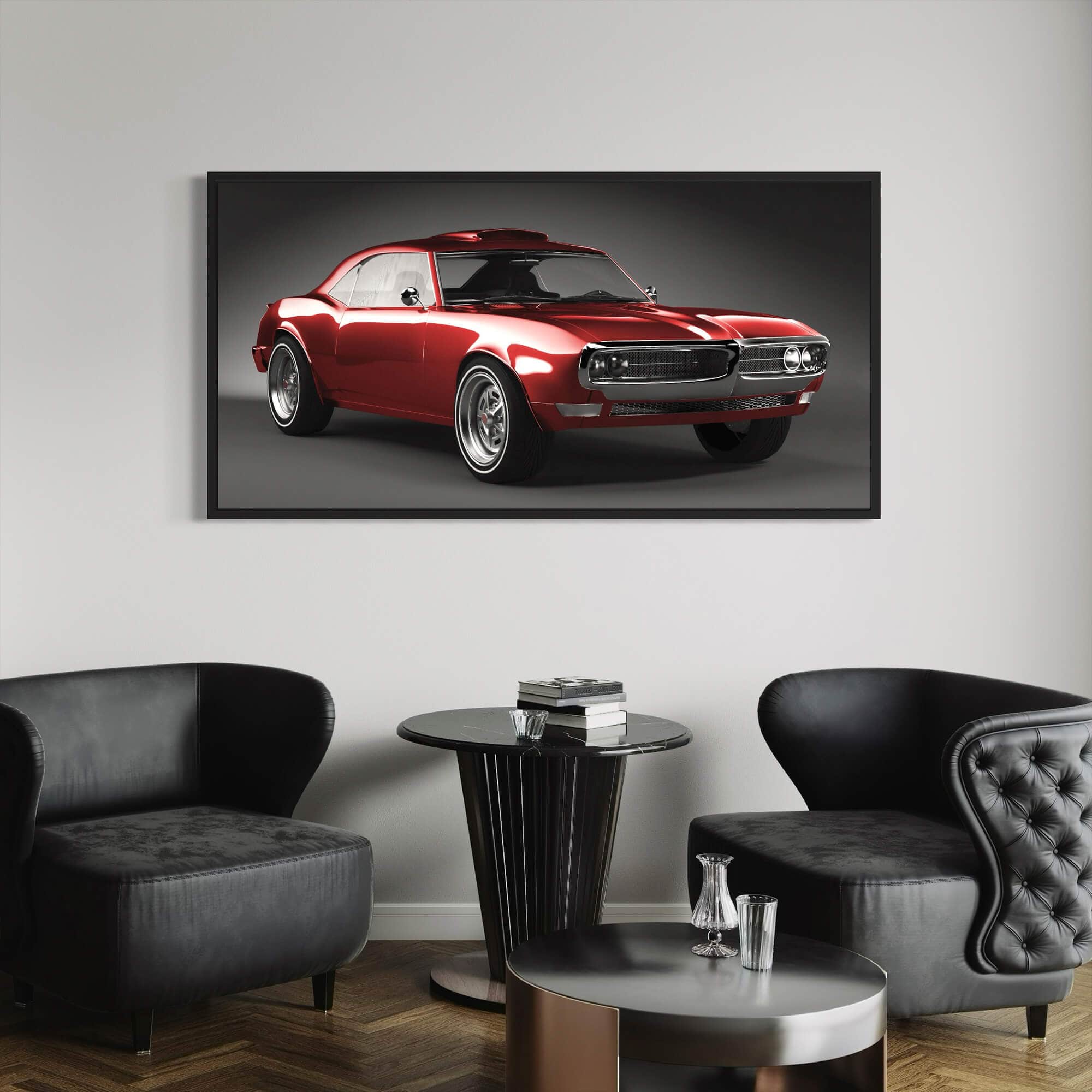 Pontiac Firebird 1967 Red 3D model Canvas Wall Art Print | Canvas4Walls