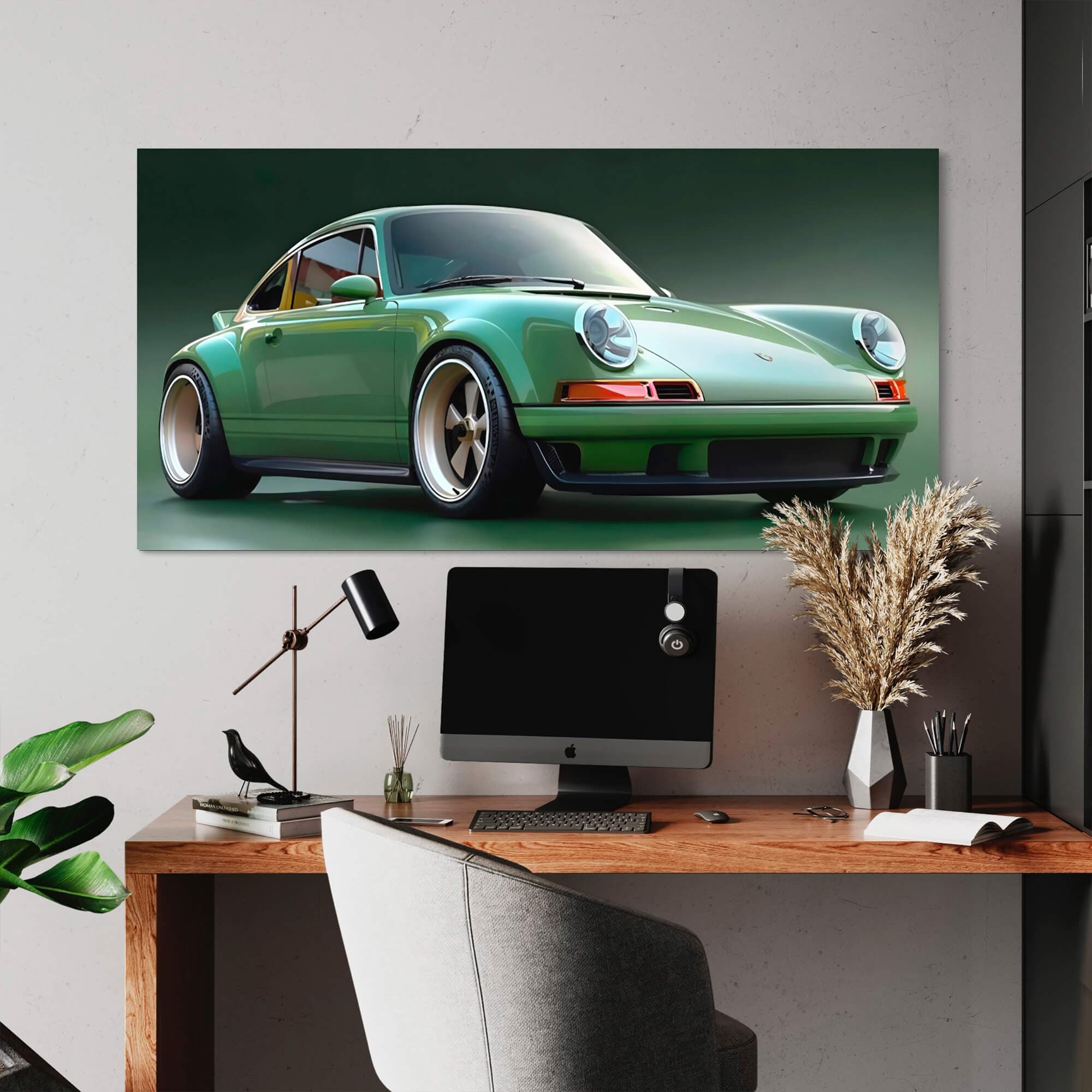 Porsche 911 Green Mirage Canvas Print