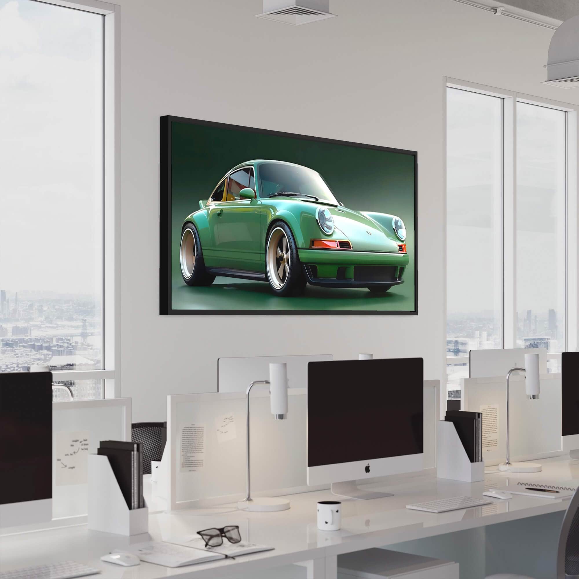 Porsche 911 Green Mirage Canvas Print