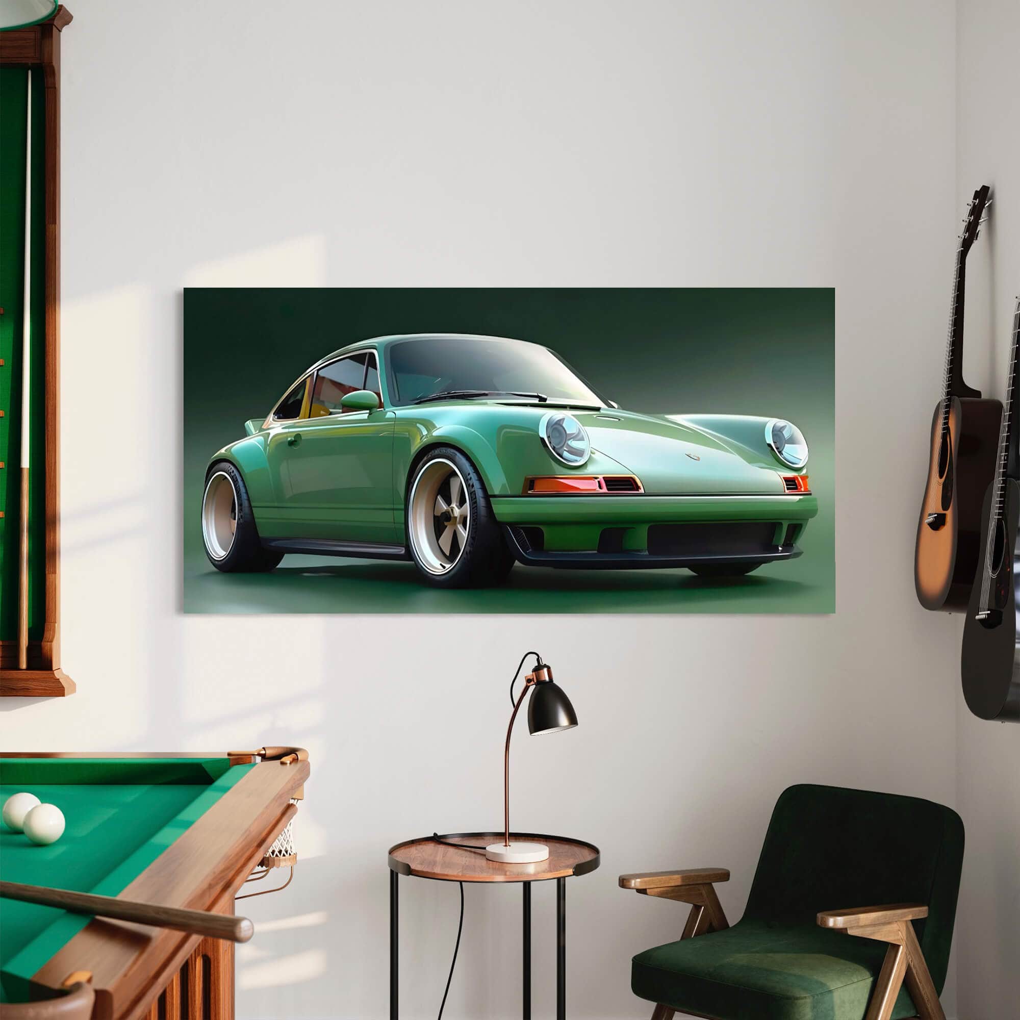 Porsche 911 Green Mirage Canvas Print