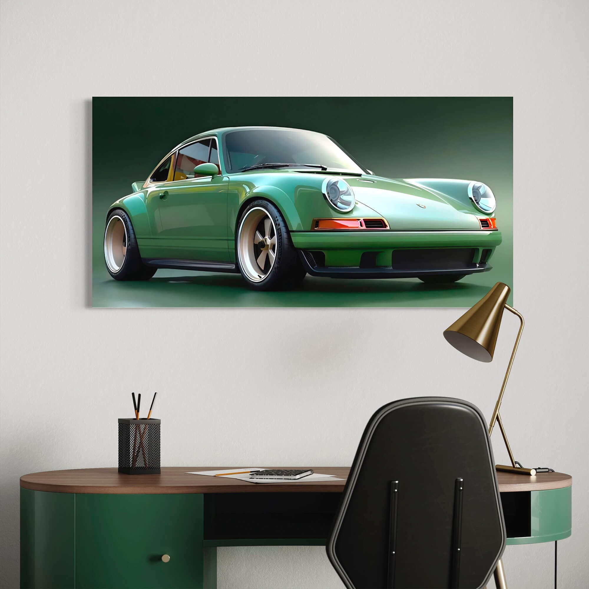 Porsche 911 Green Mirage Canvas Print