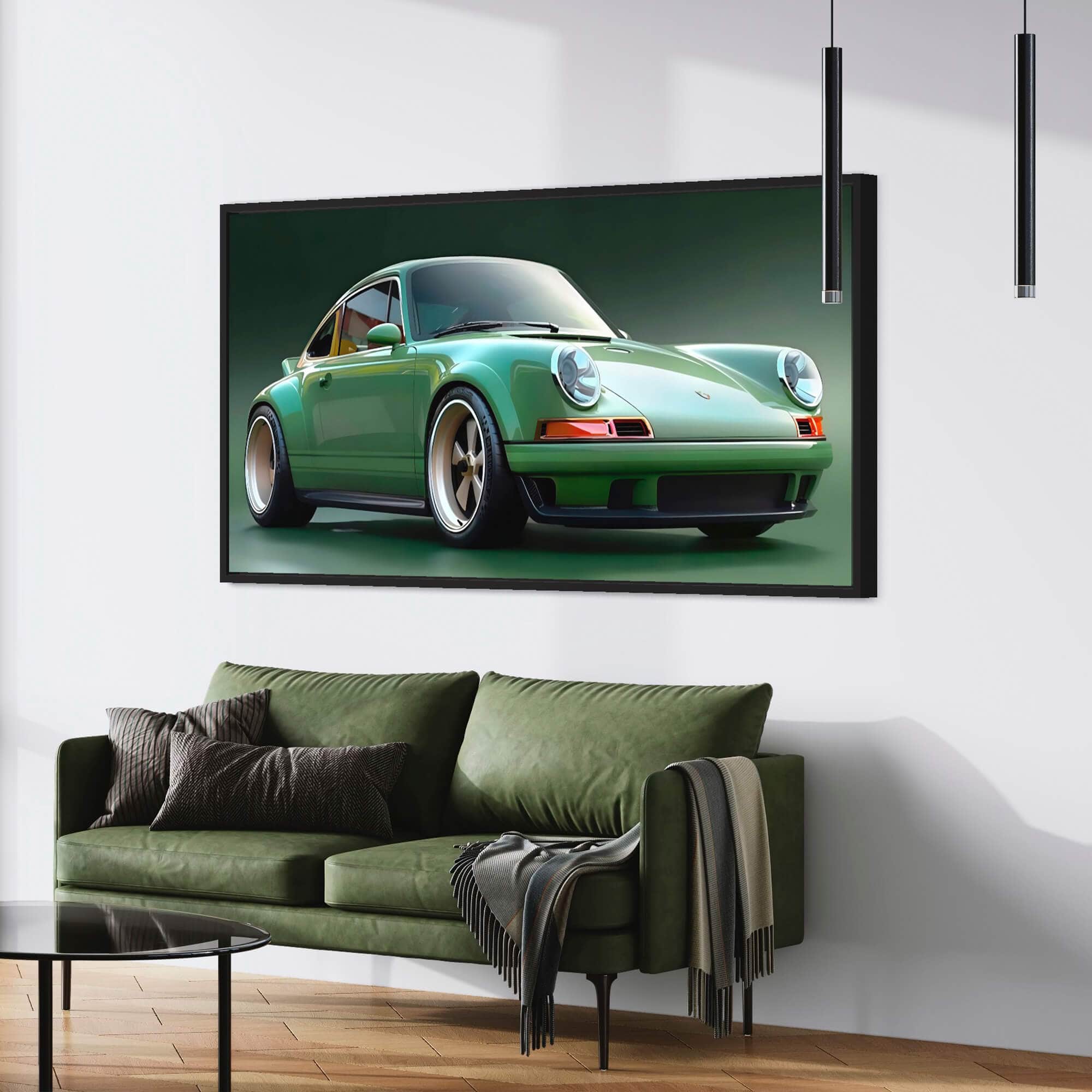 Porsche 911 Green Mirage Canvas Print