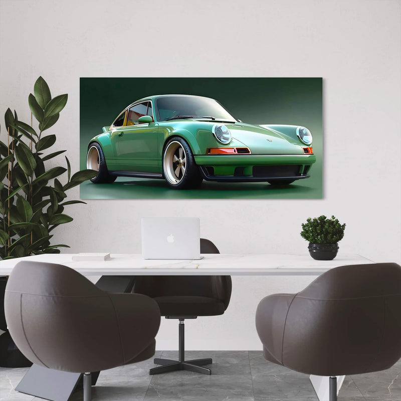 Porsche 911 Green Mirage Canvas Print