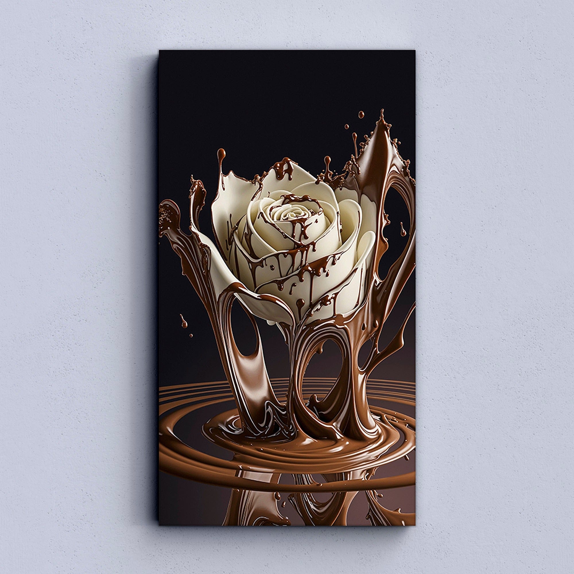 Chocolate Rose Splash – Kitchen Canvas Wall Art