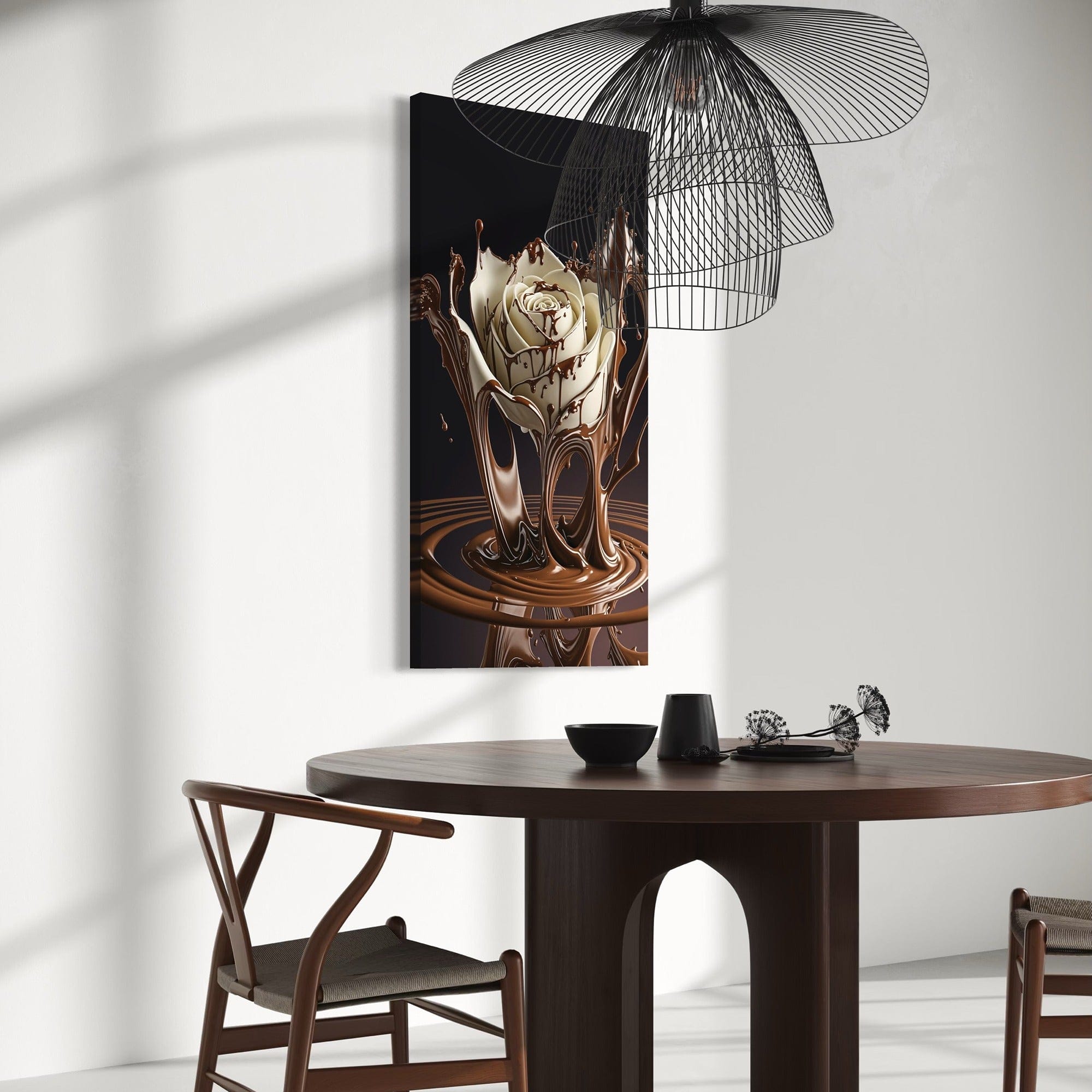 Chocolate Rose Splash – Kitchen Canvas Wall Art