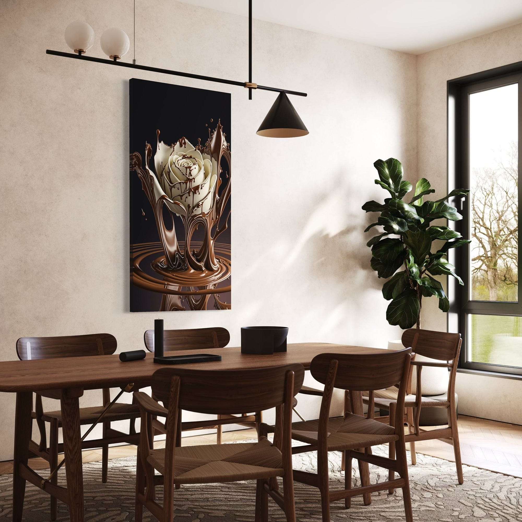 Chocolate Rose Splash – Kitchen Canvas Wall Art