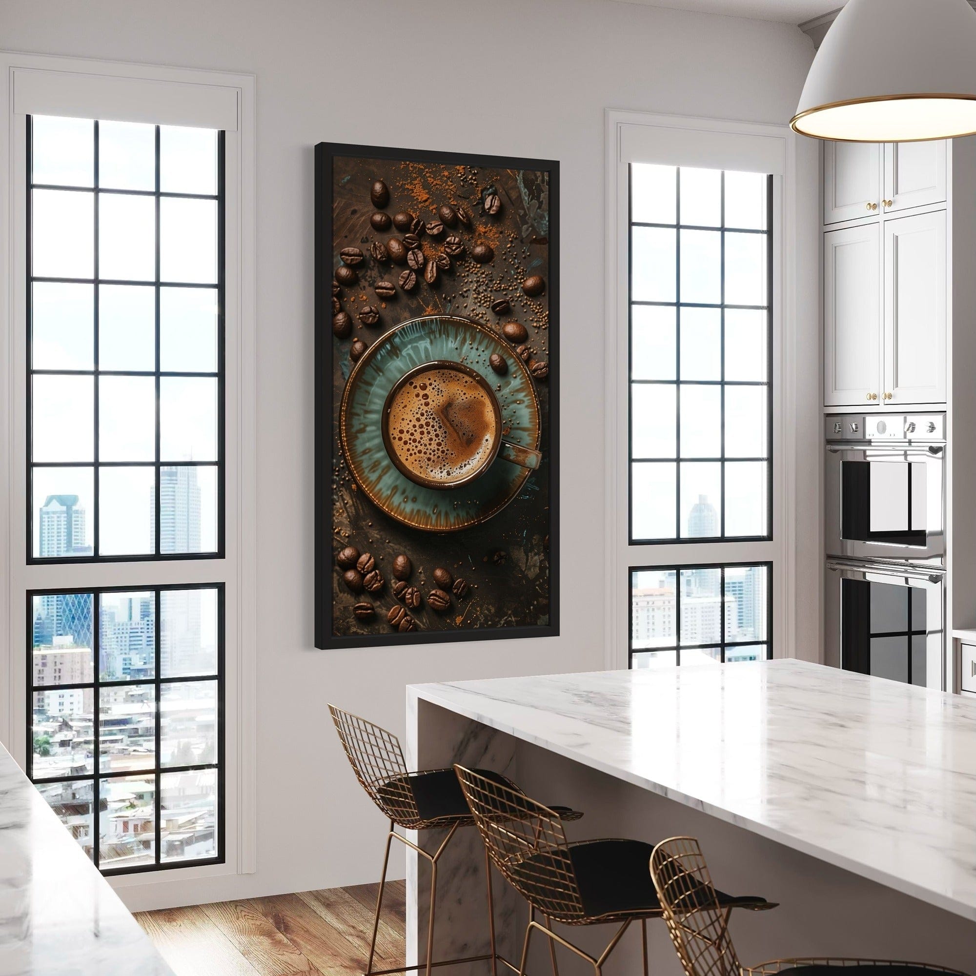 cozy coffee shop canvas artwork