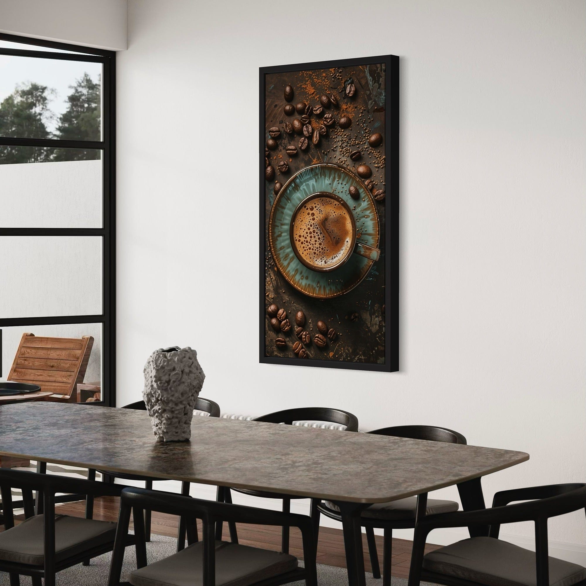 culinary café wall art with coffee beans