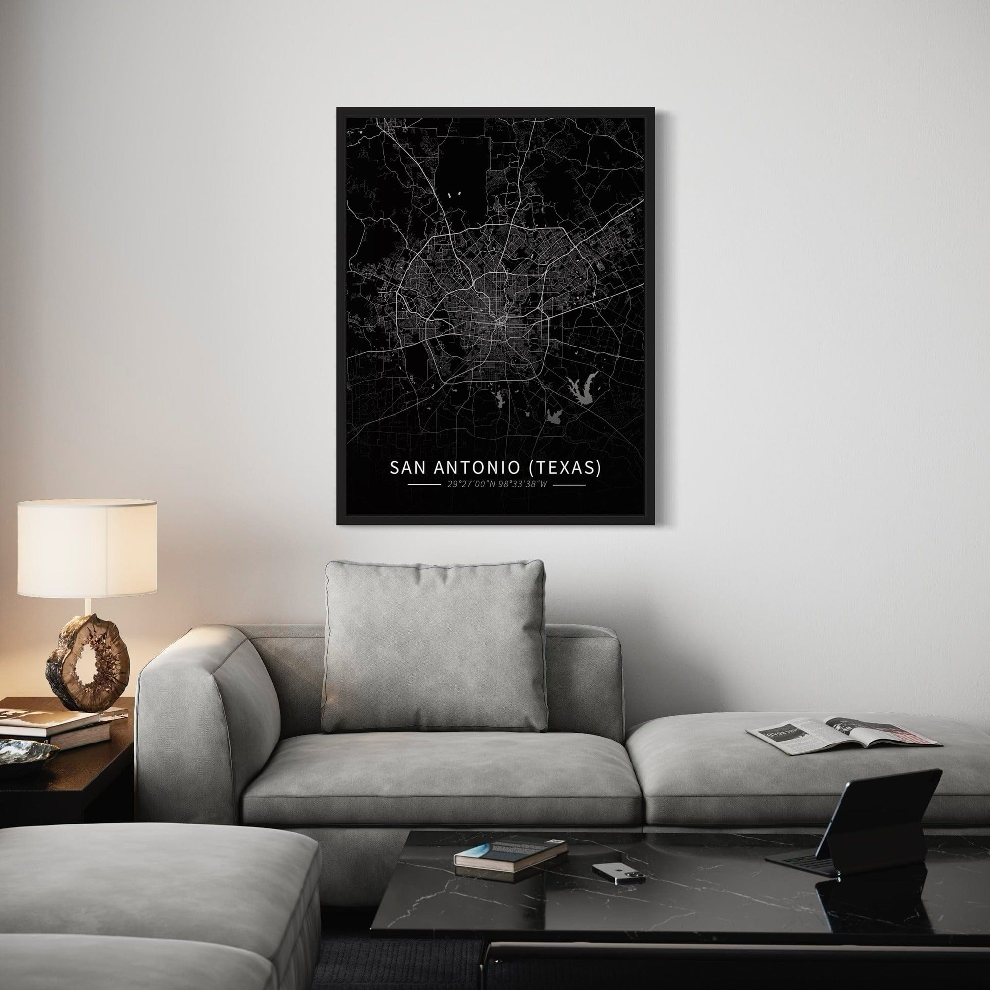 San Antonio City Map Canvas