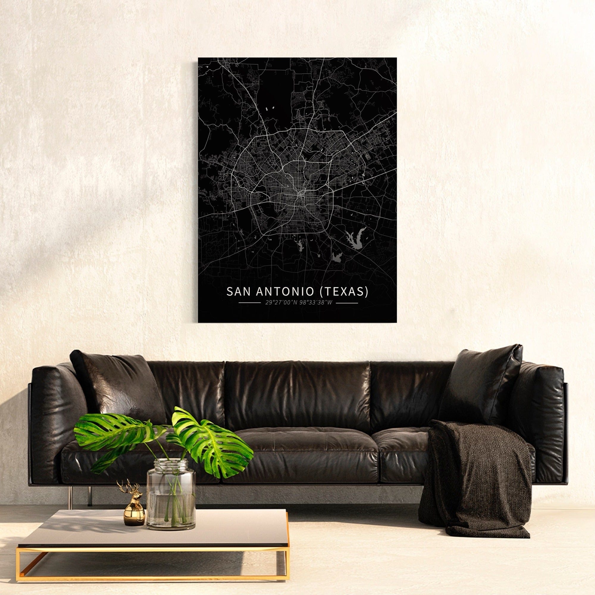 San Antonio City Map Canvas