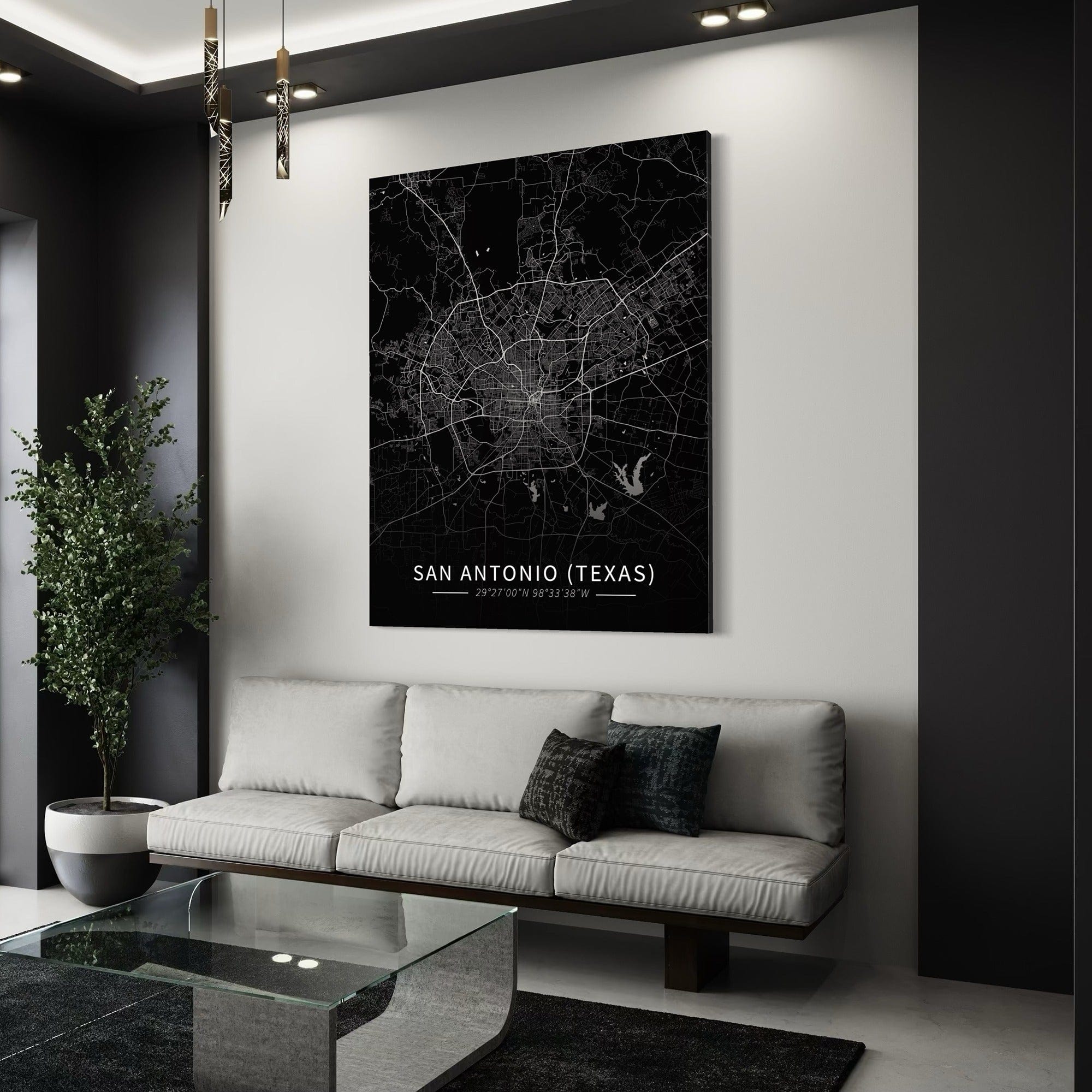 San Antonio City Map Canvas