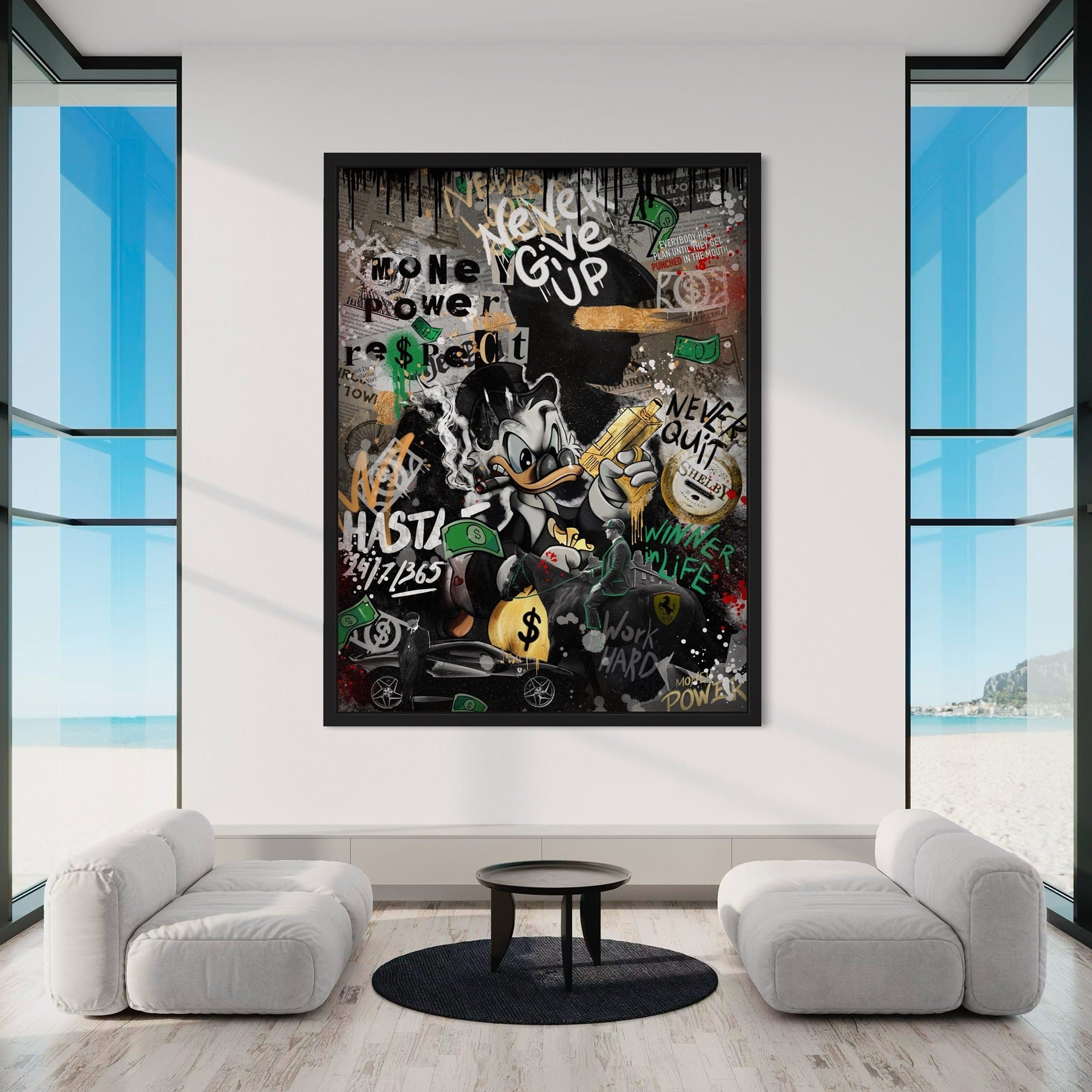 Scrooge Hustle Empire – Graffiti Money Canvas Wall Art