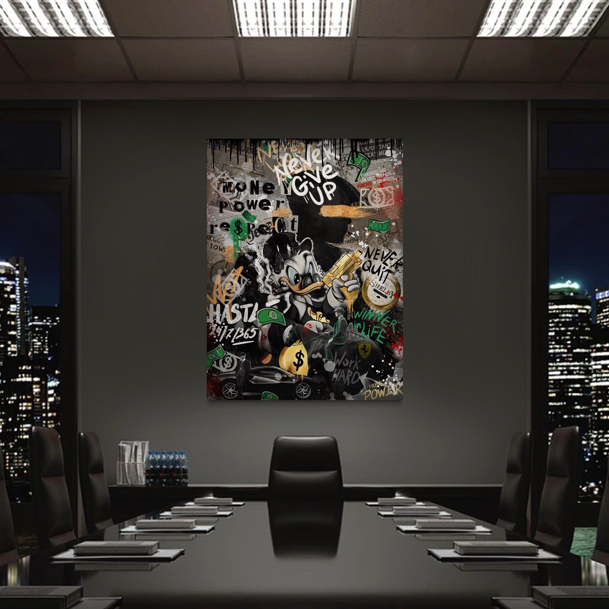 Scrooge Hustle Empire – Graffiti Money Canvas Wall Art