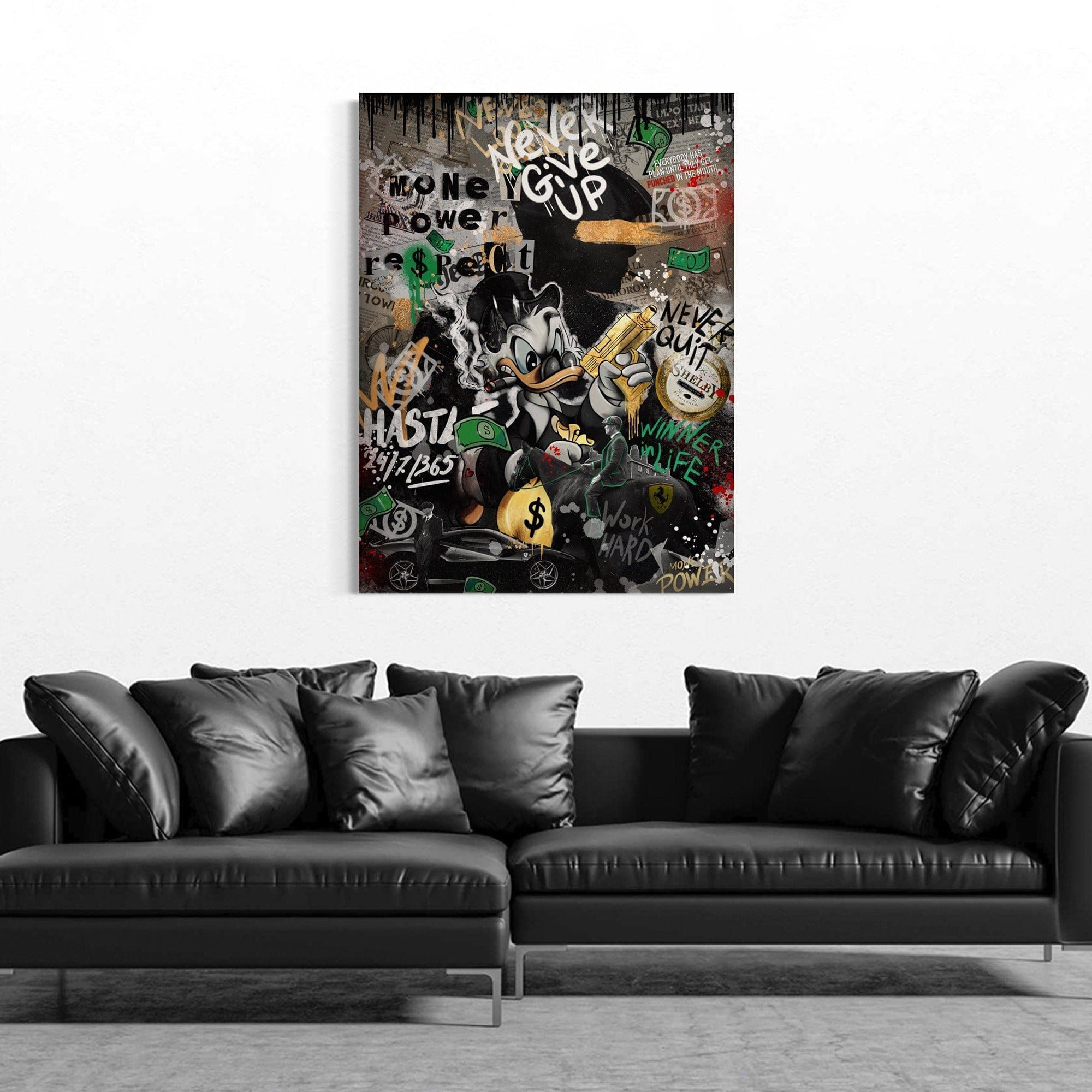 Scrooge Hustle Empire – Graffiti Money Canvas Wall Art