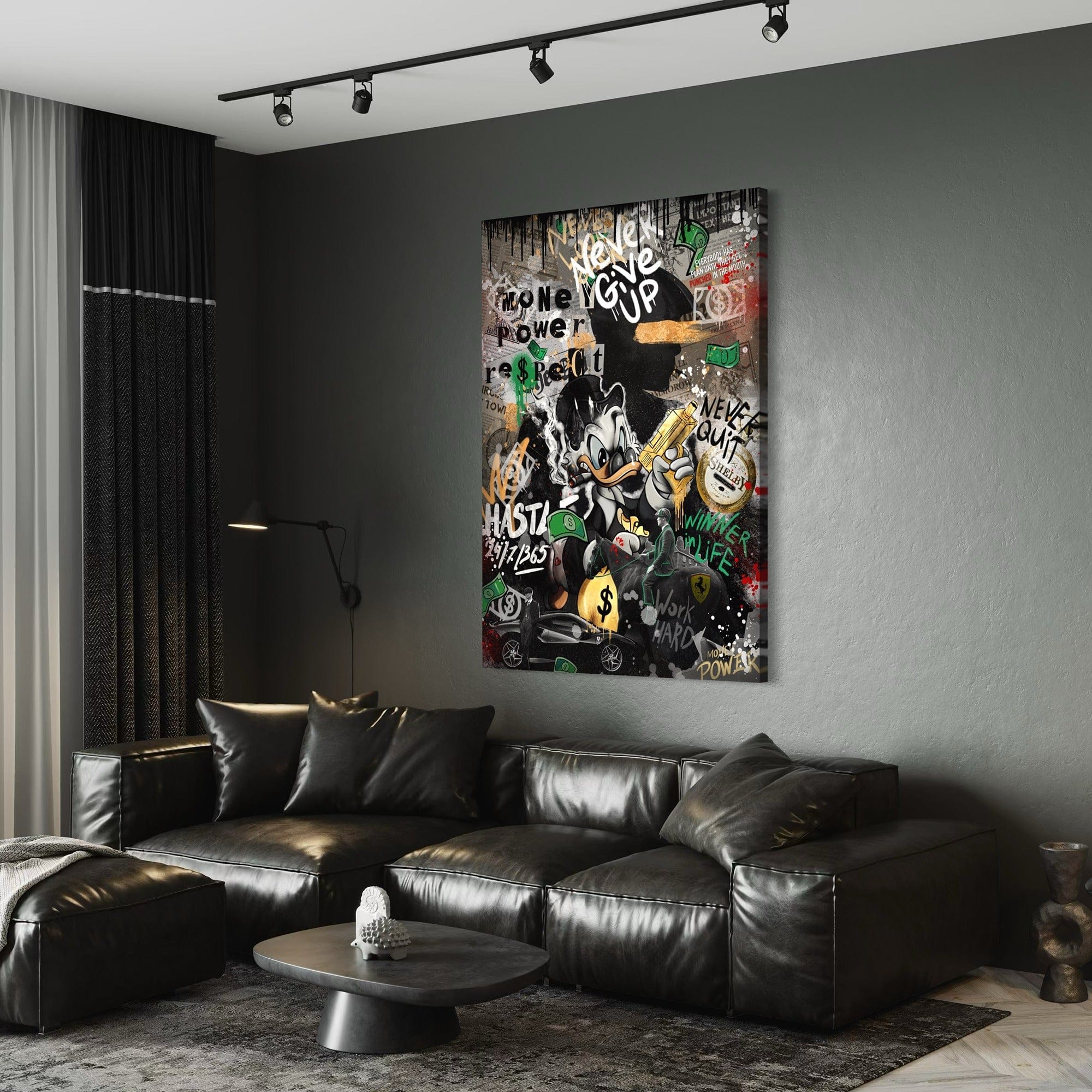 Scrooge Hustle Empire – Graffiti Money Canvas Wall Art