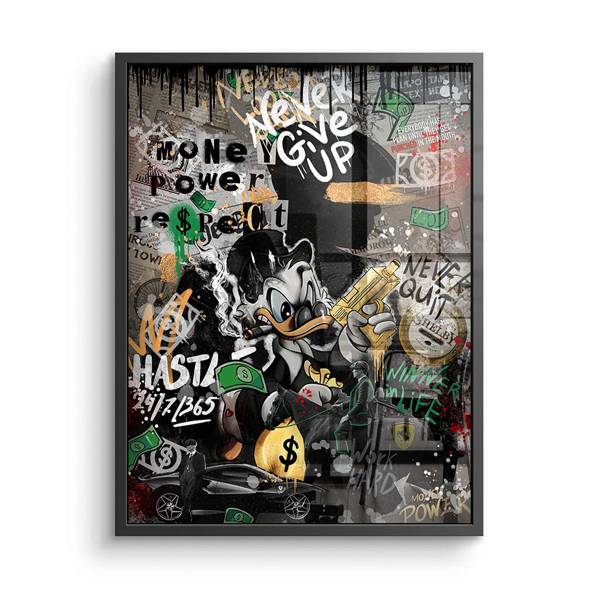 Scrooge Hustle Empire – Graffiti Money Canvas Wall Art