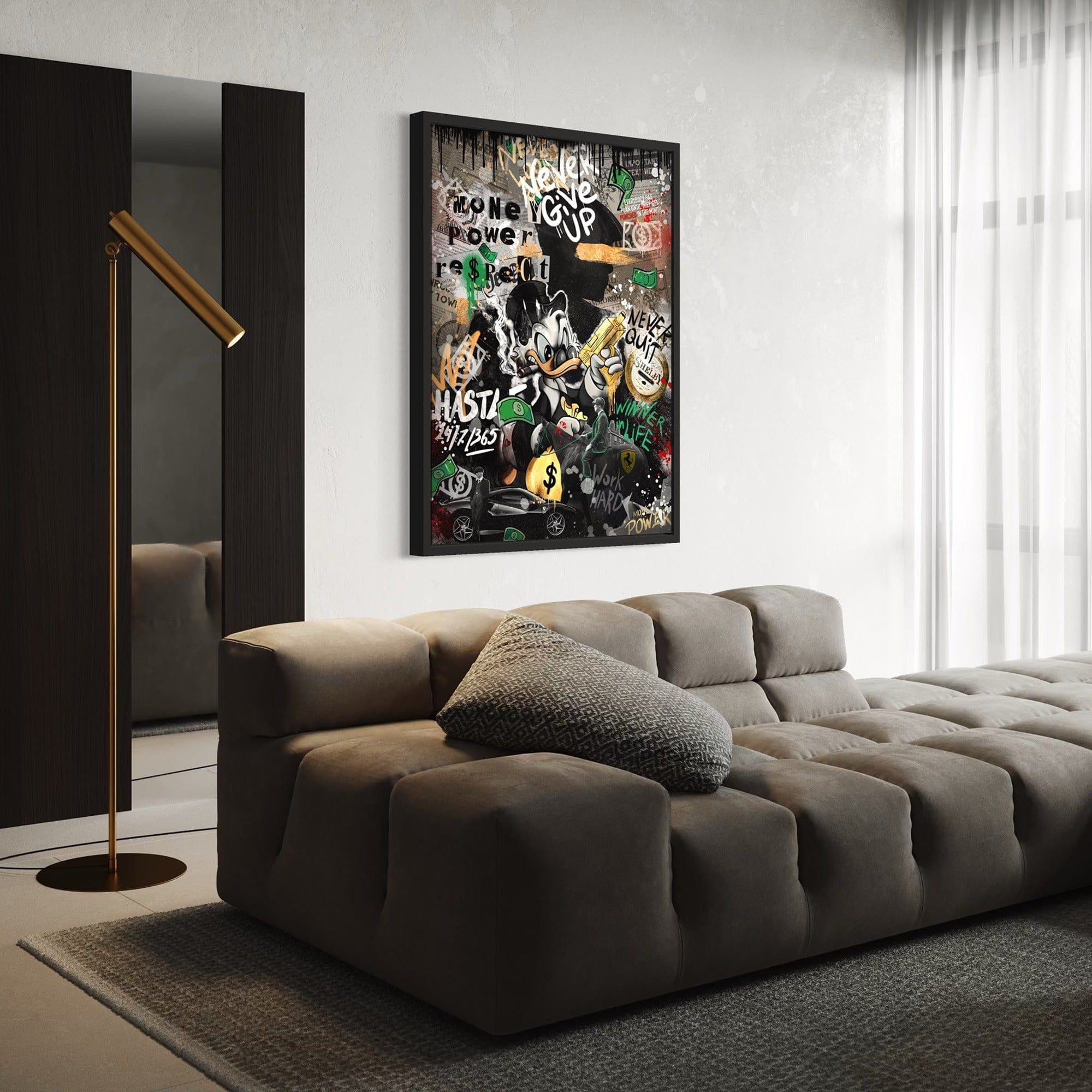 Scrooge Hustle Empire – Graffiti Money Canvas Wall Art