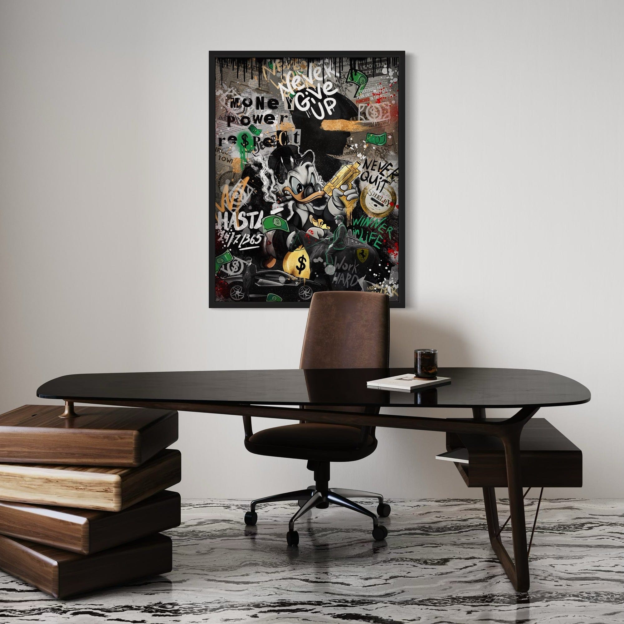 Scrooge Hustle Empire – Graffiti Money Canvas Wall Art