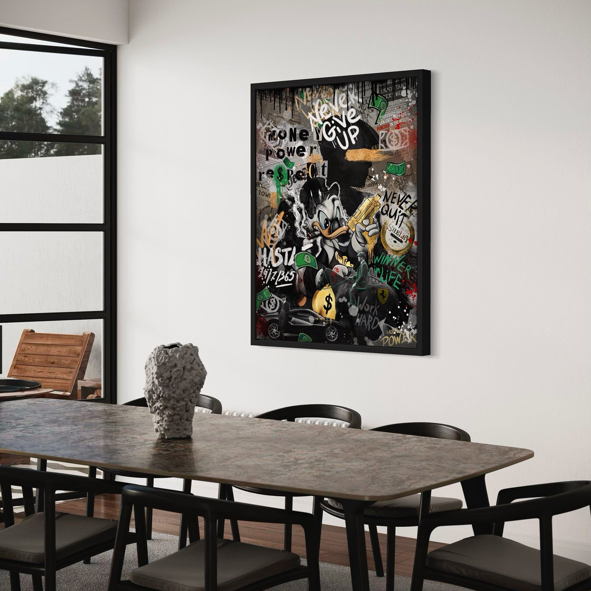 Scrooge Hustle Empire – Graffiti Money Canvas Wall Art