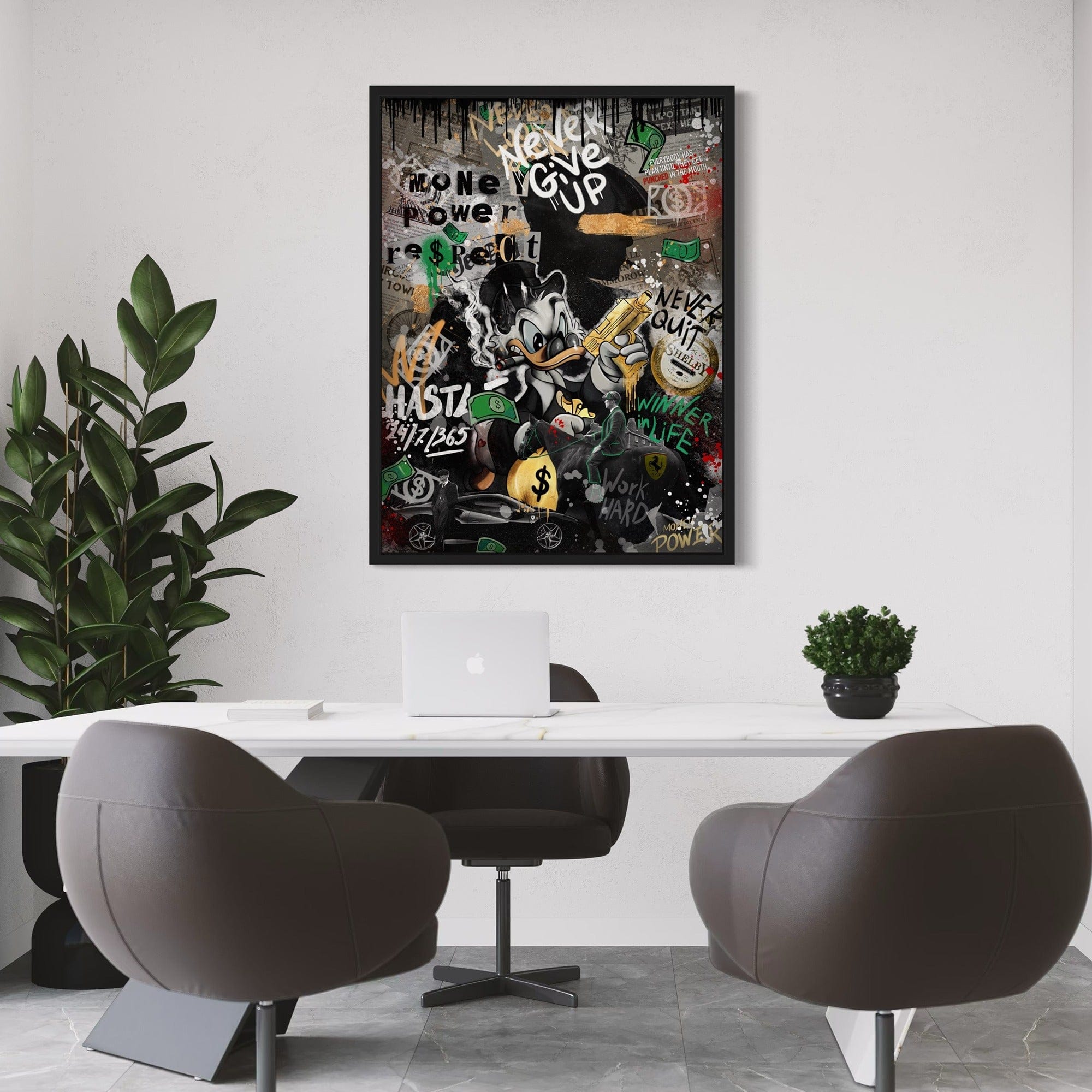 Scrooge Hustle Empire – Graffiti Money Canvas Wall Art