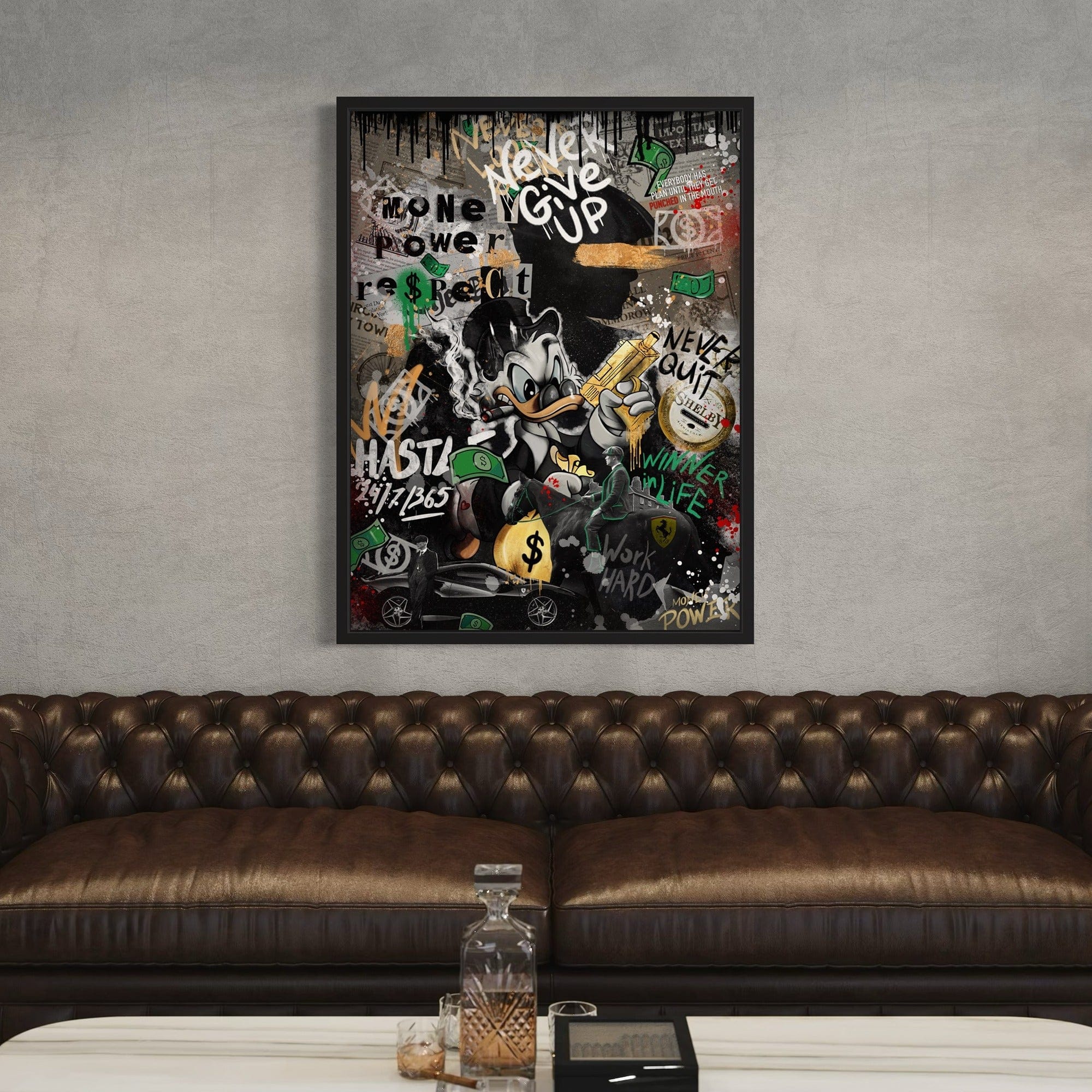 Scrooge Hustle Empire – Graffiti Money Canvas Wall Art