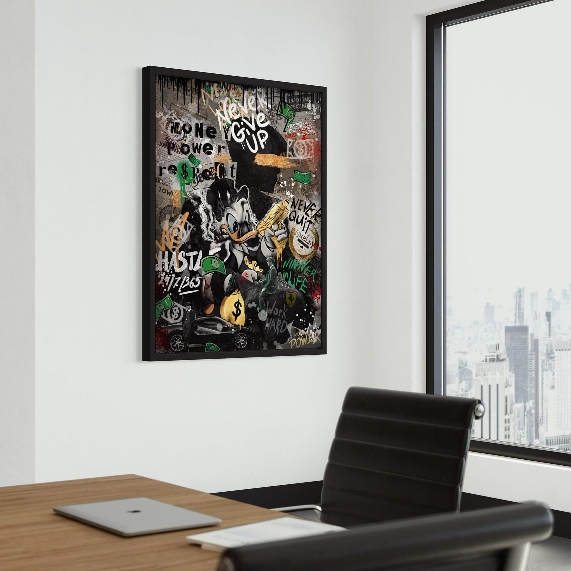 Scrooge Hustle Empire – Graffiti Money Canvas Wall Art
