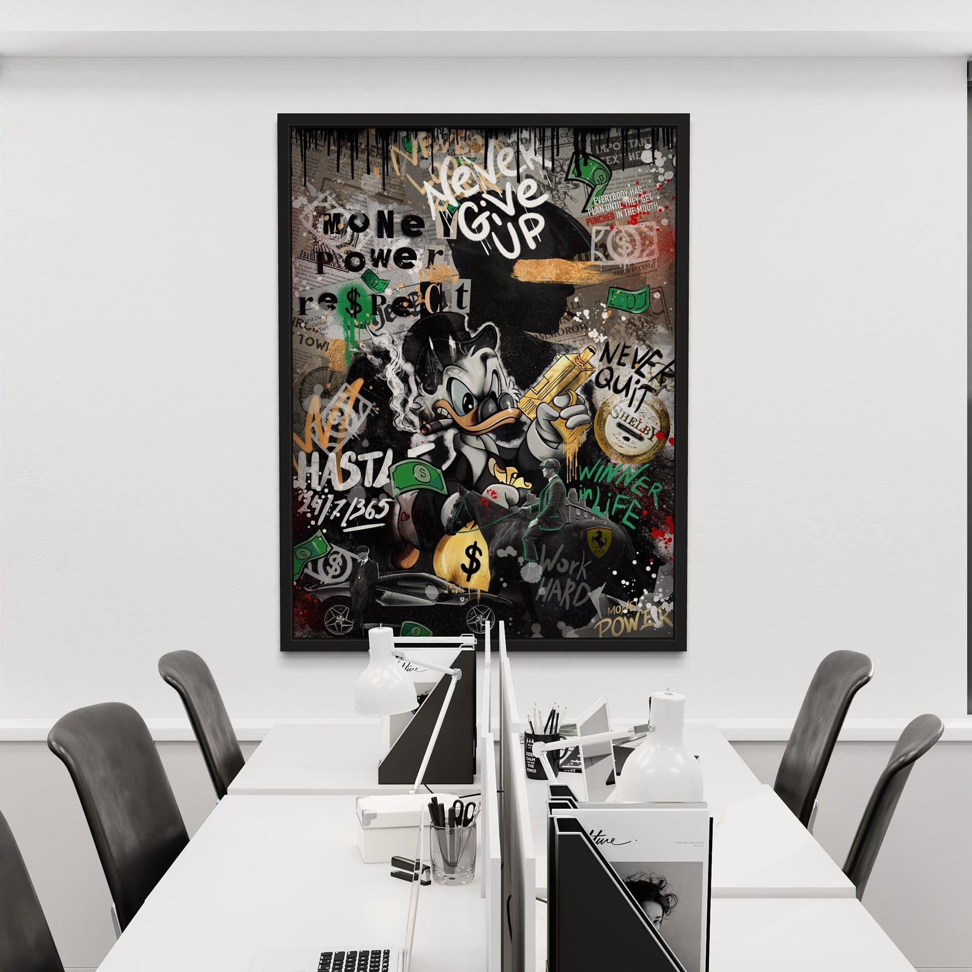 Scrooge Hustle Empire – Graffiti Money Canvas Wall Art