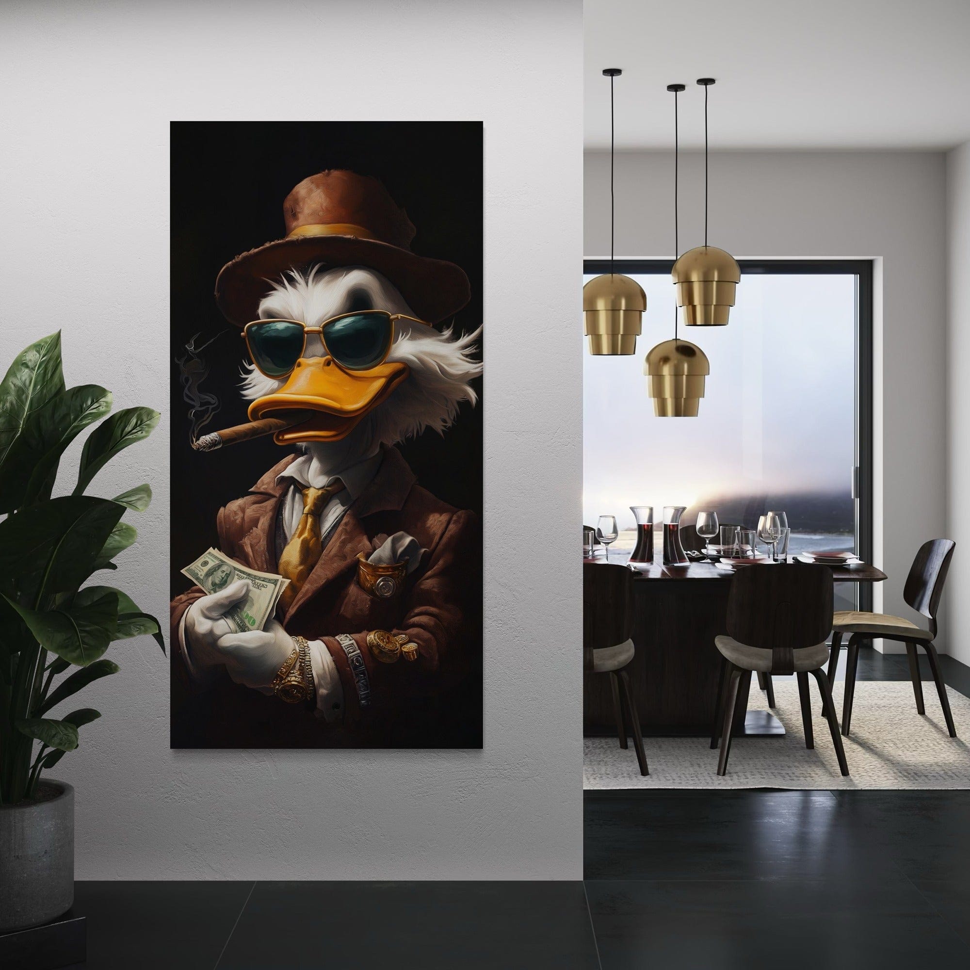 Scrooge No Luck, Just Business Canvas Wall Art