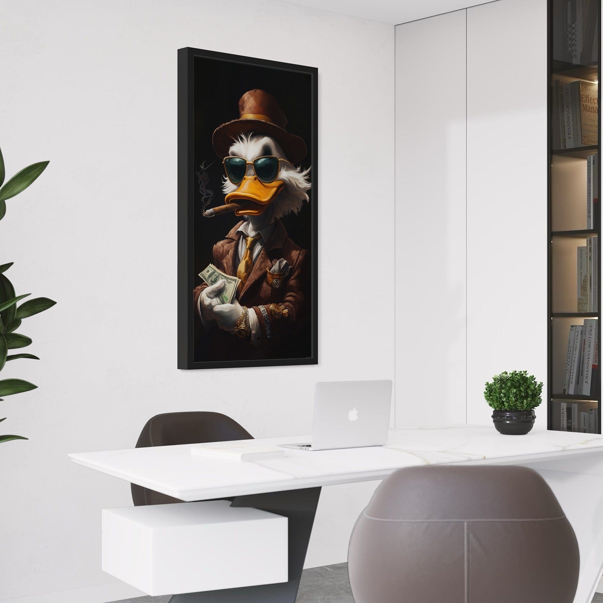 Vertical street style business wall art for home office decor