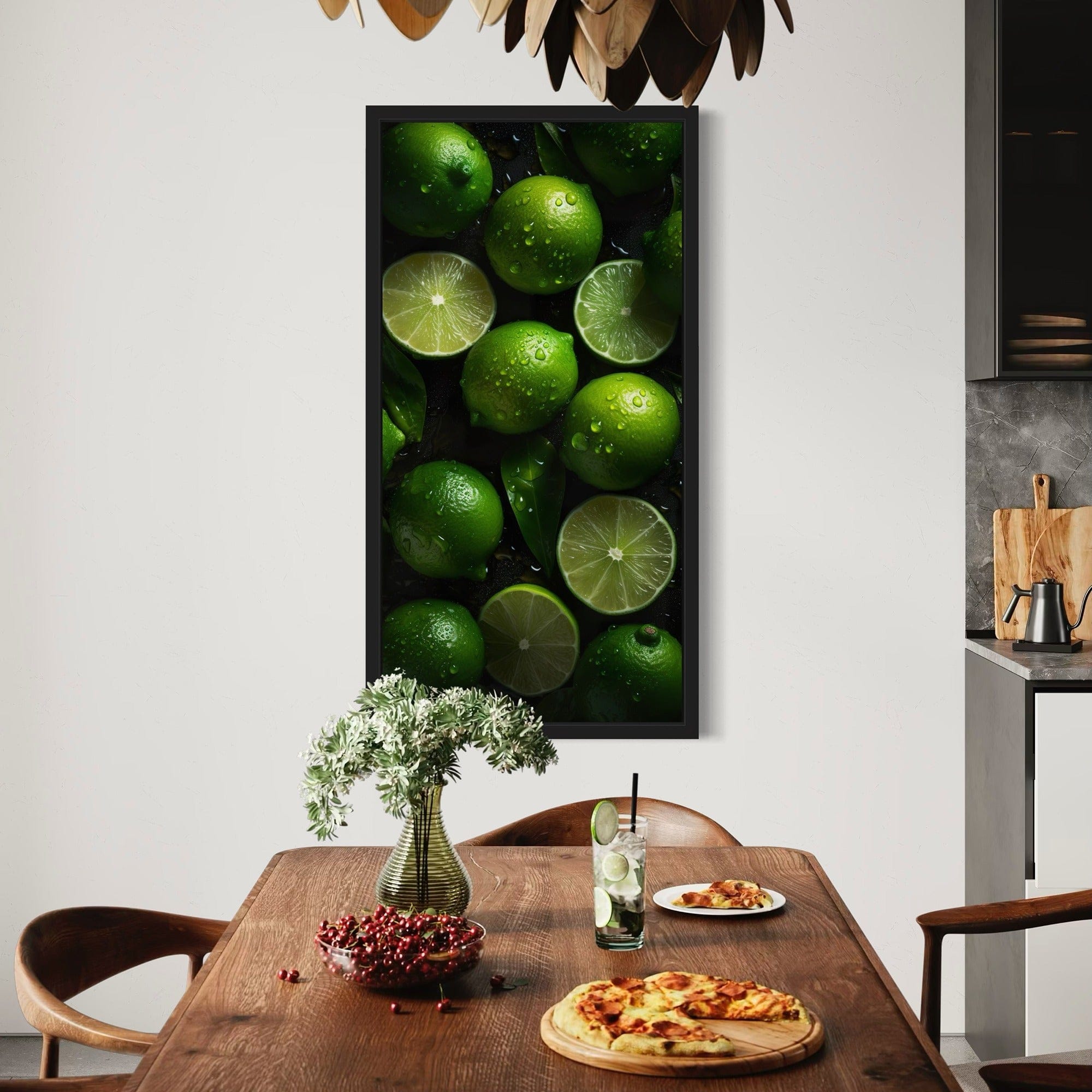 lime halves with water drops